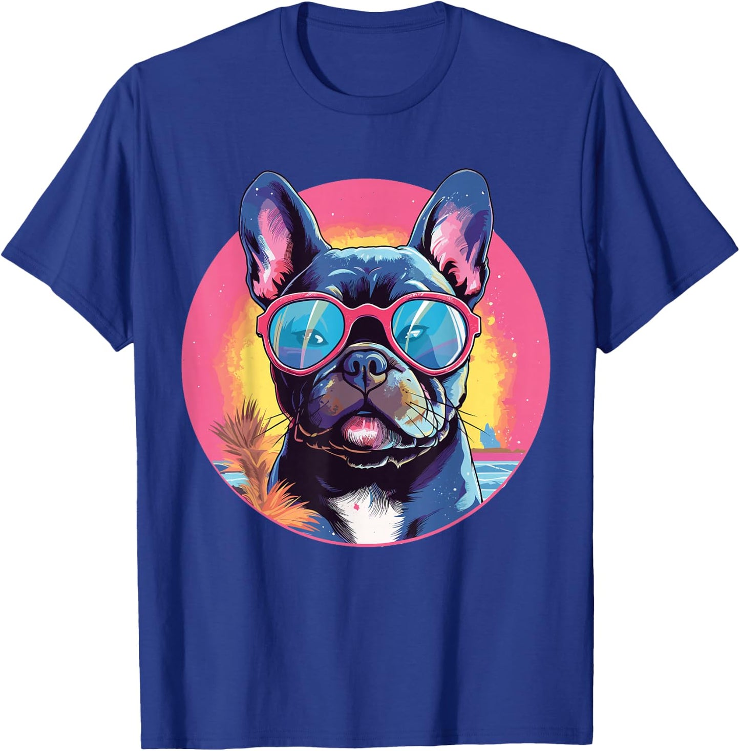 French Bulldog With Sunglasses T-Shirt - T-Shirt | Royal