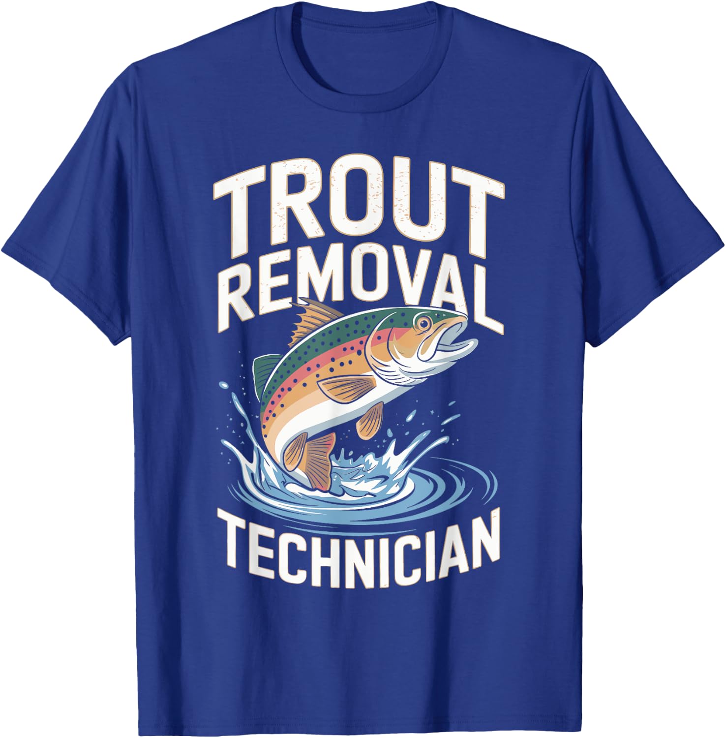 Funny Fisherman Trout Fly Fishing Father's Day JM -Adults Black Small Modern Classic Short Sleeve T-Shirt - T-Shirt | Royal