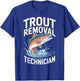 Funny Fisherman Trout Fly Fishing Father's Day JM -Adults Black Small Modern Classic Short Sleeve T-Shirt - T-Shirt | Royal