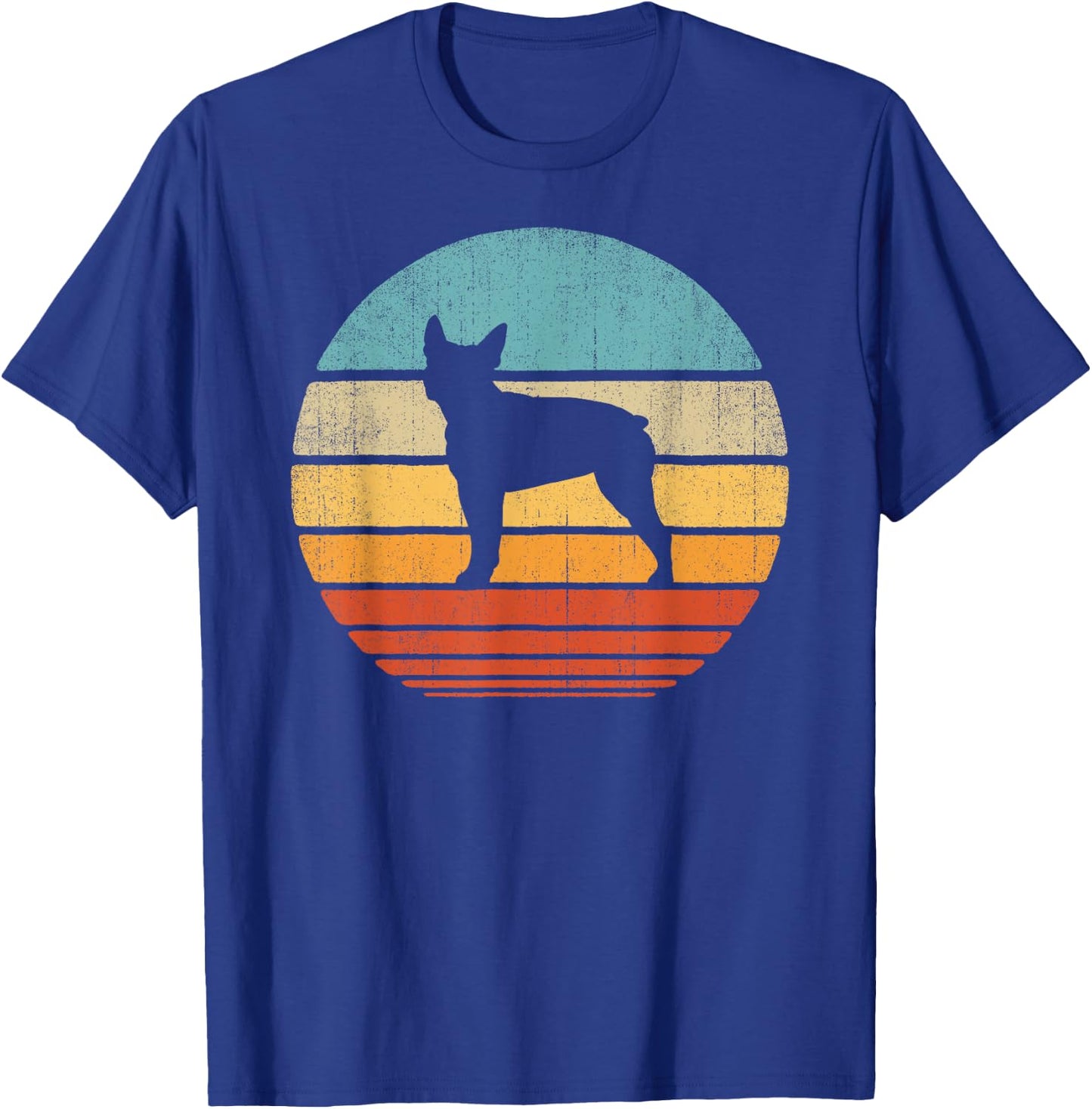 Boston Terrier Retro Vintage 60s 70s Sunset Dog Lovers Men T-Shirt - T-Shirt | Royal