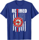 Retired Firefighter American Flag, Retirement 2021, Fireman T-Shirt - T-Shirt | Royal