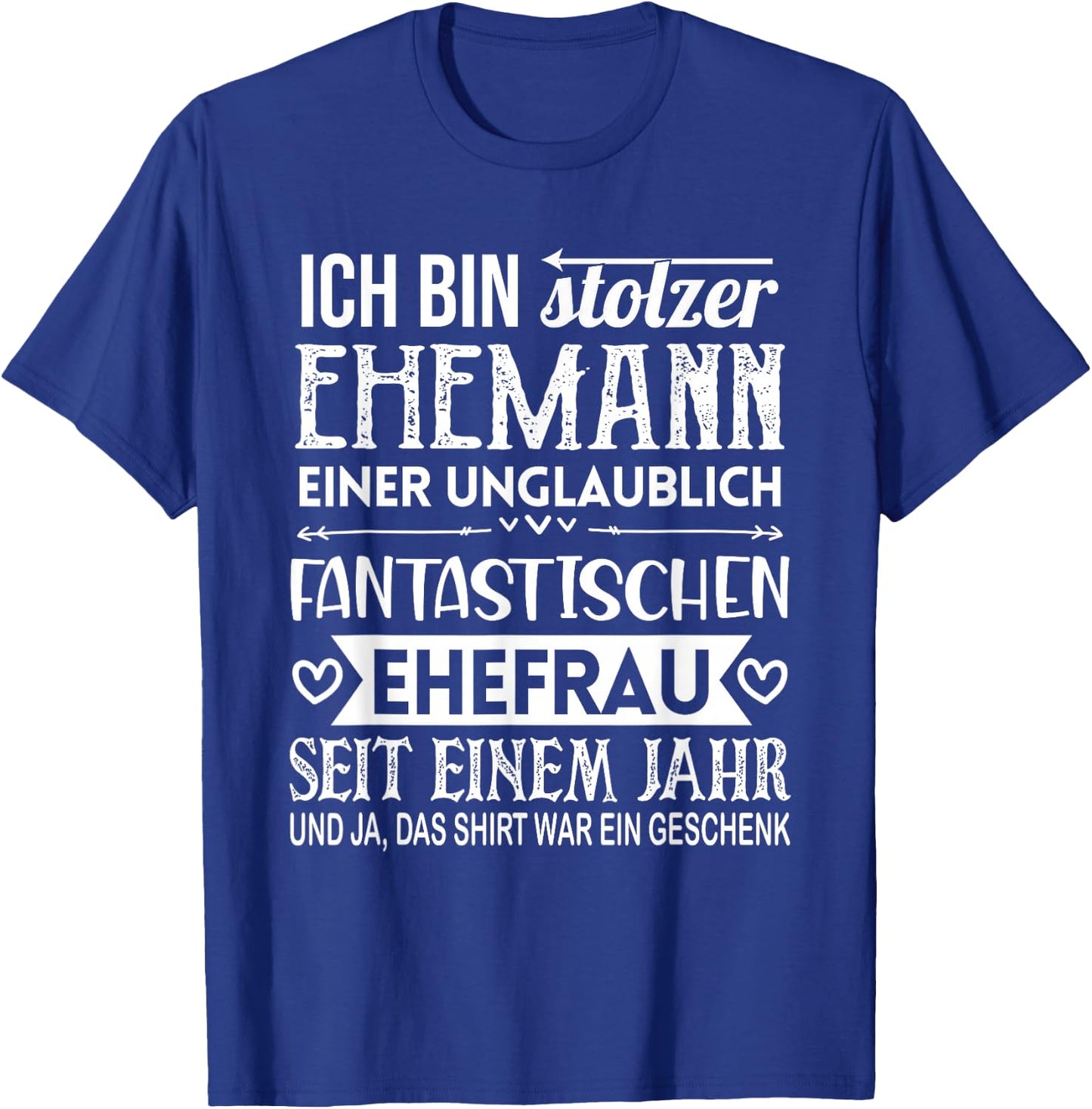 1. Hochzeitstag Papierhochzeit 1 Jahr Ehemann T-Shirt - T-Shirt | Royal