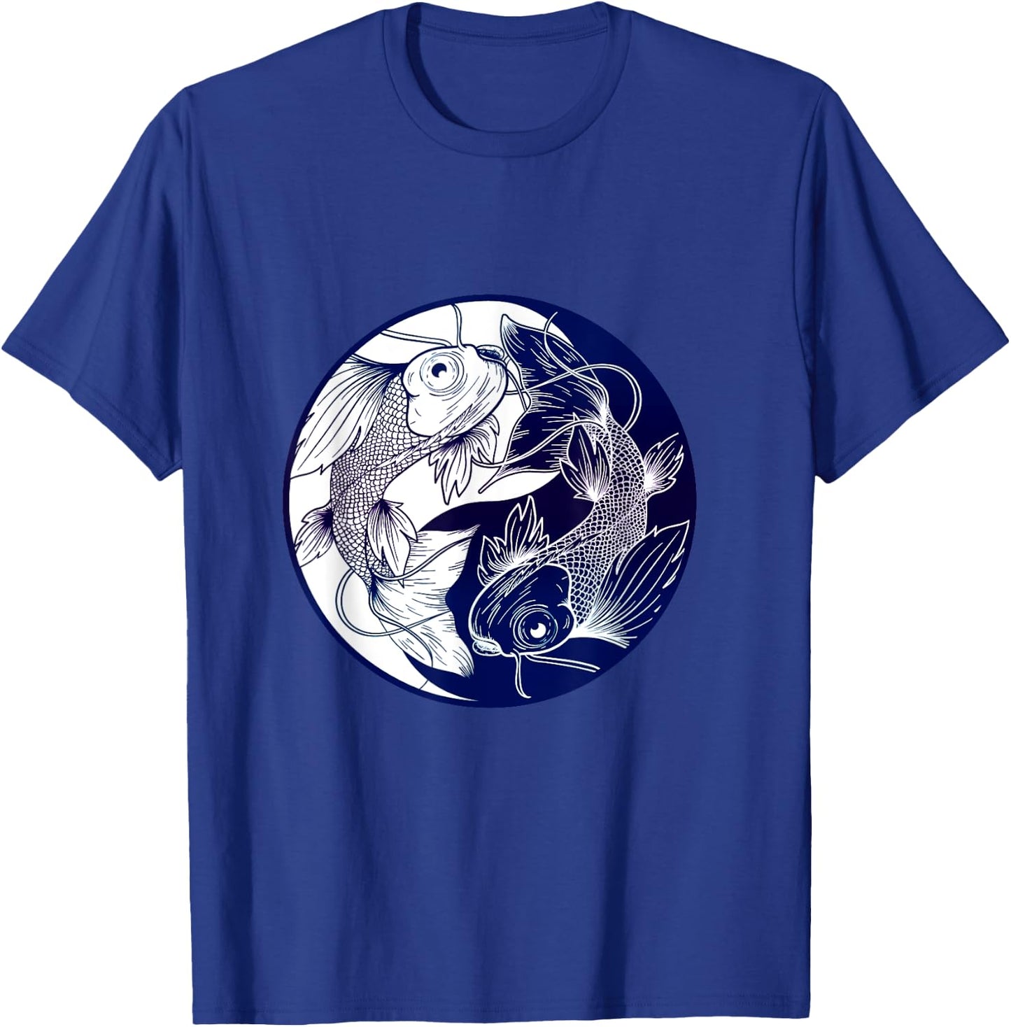Koi Opposite Yin Yang Asian Carp Flower Japanese Koi Carp T-Shirt - T-Shirt | Royal