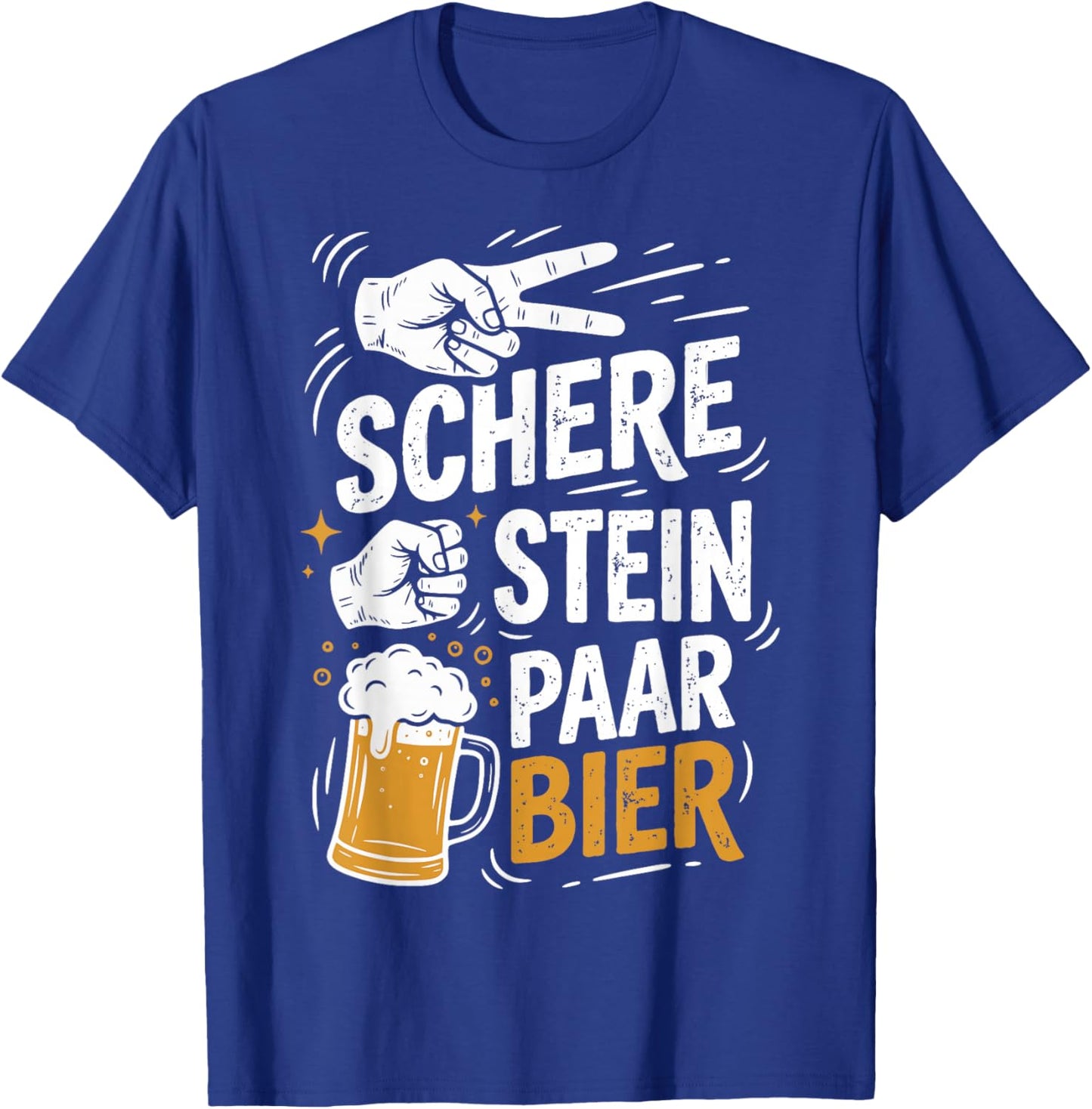 Schere Stein Paar Bier Lustiges Bier Humor Party Beer T-Shirt - T-Shirt | Royal