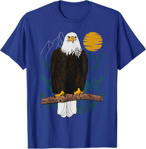 Bald eagle Design forest animal american tree art Graphic T-Shirt - T-Shirt | Royal