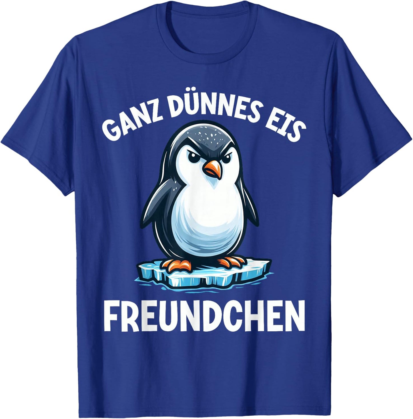 Very Thin Ice Friend Funny Penguin Irony T-Shirt - T-Shirt | Royal