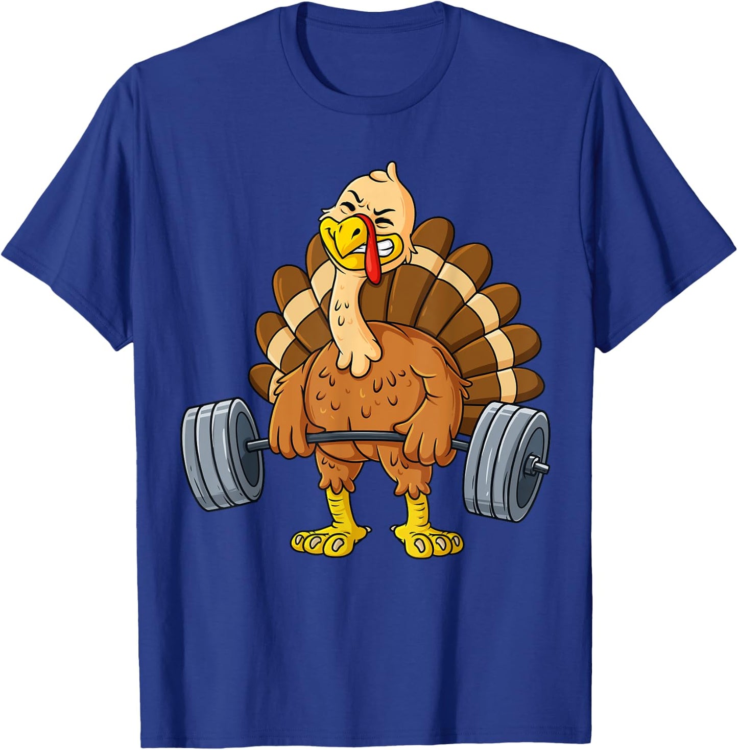 Turkey Deadlift Funny Thanksgiving Day Fitness Weightlifting T-Shirt - T-Shirt | Royal