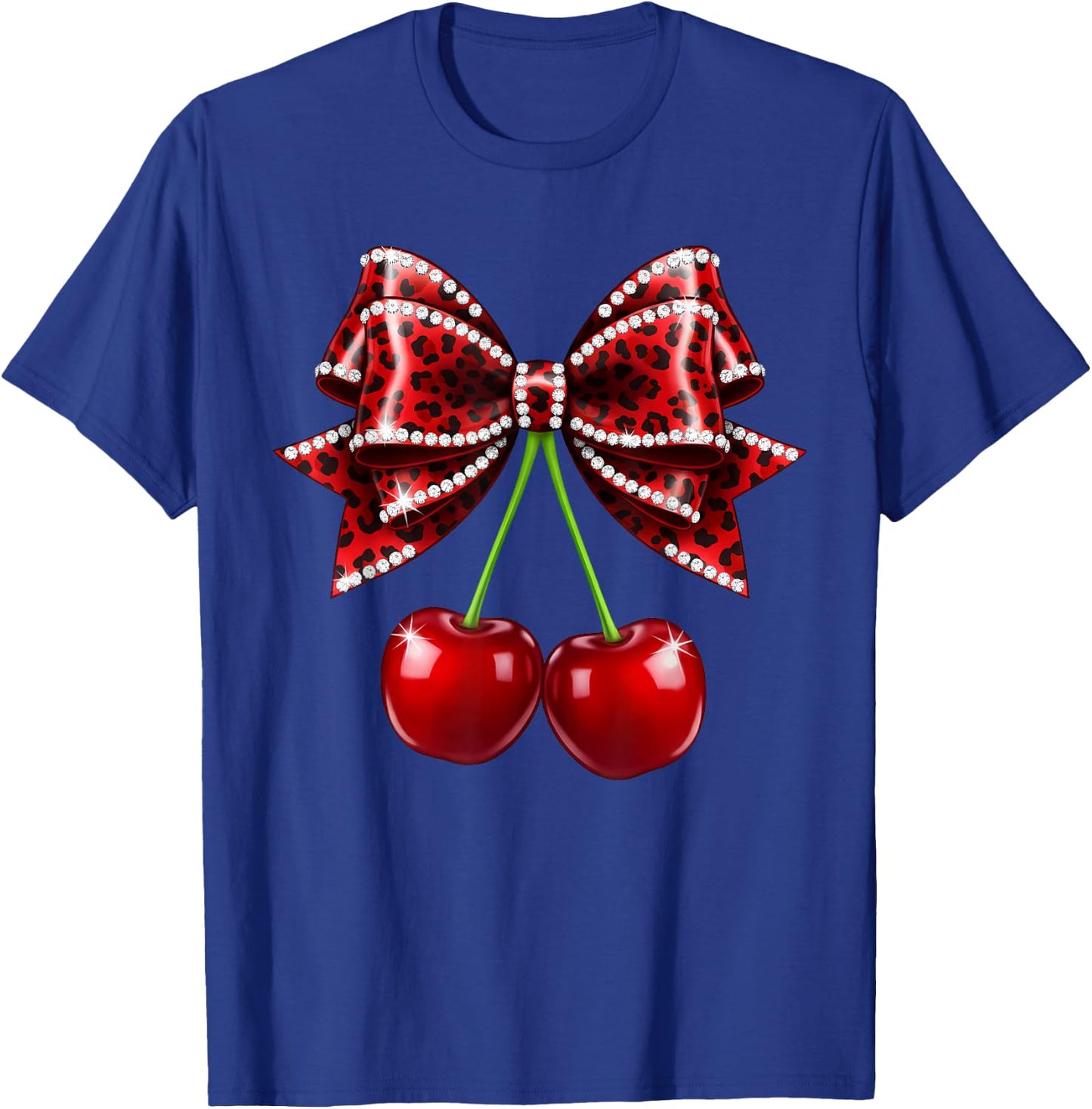 Cherry Bow Coquette Red Cherries Fruits T-Shirt - T-Shirt | Royal