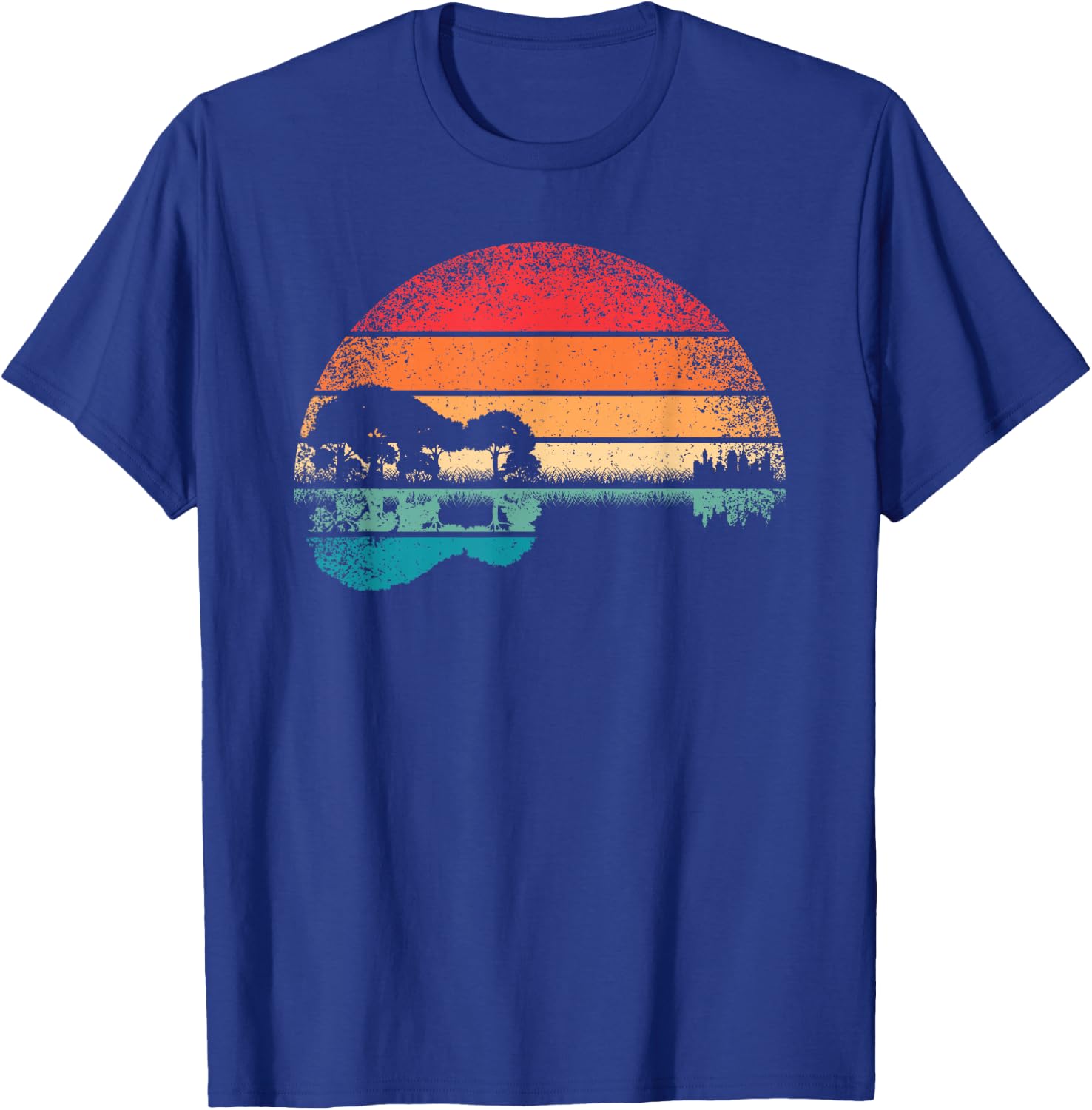 Retro Akustikgitarre Gitarrist Gitarre Gitarrenliebhaber T-Shirt - T-Shirt | Royal