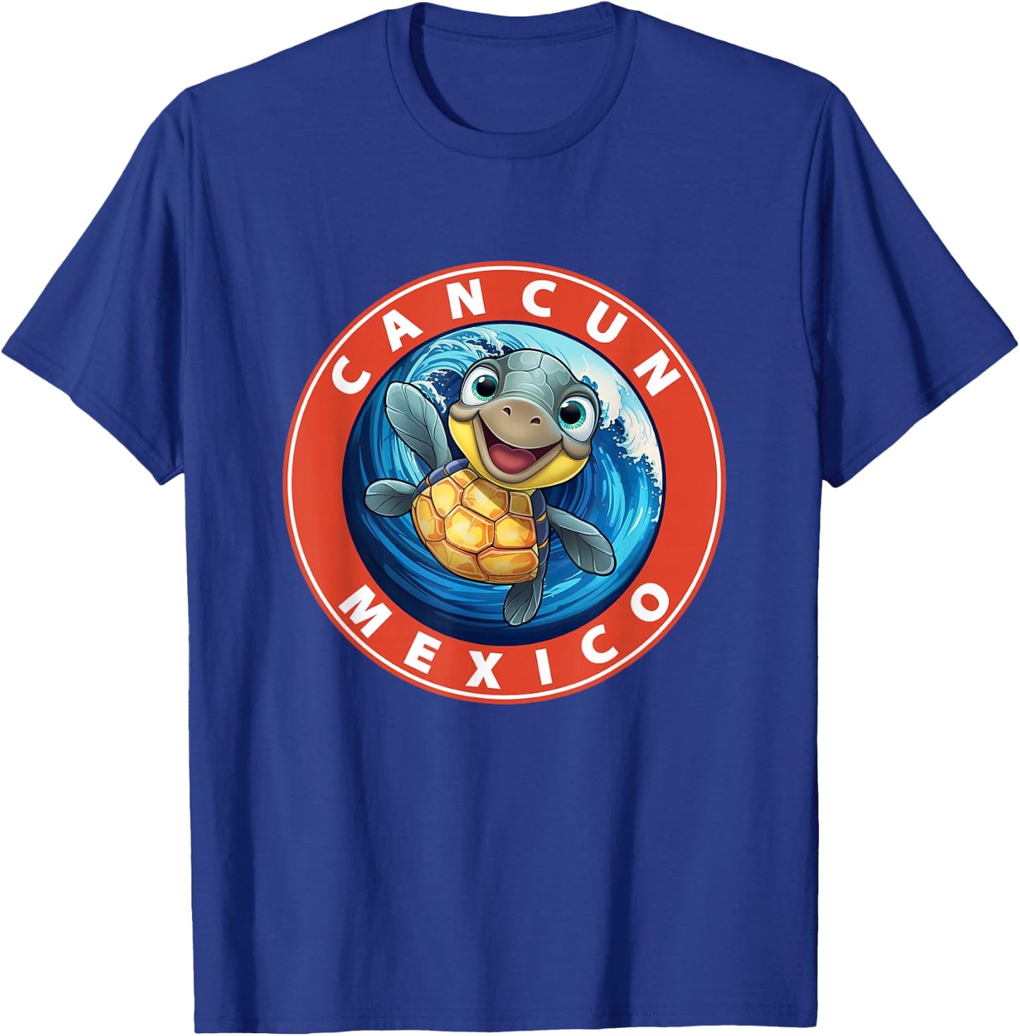 Cancun Mexico Smiling Baby Sea Turtle Souvenir T-Shirt - T-Shirt | Royal