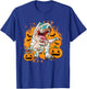 Scary Halloween Dino T Rex Dinosaur Pumpkin Men Boys Kids T-Shirt - T-Shirt | Royal