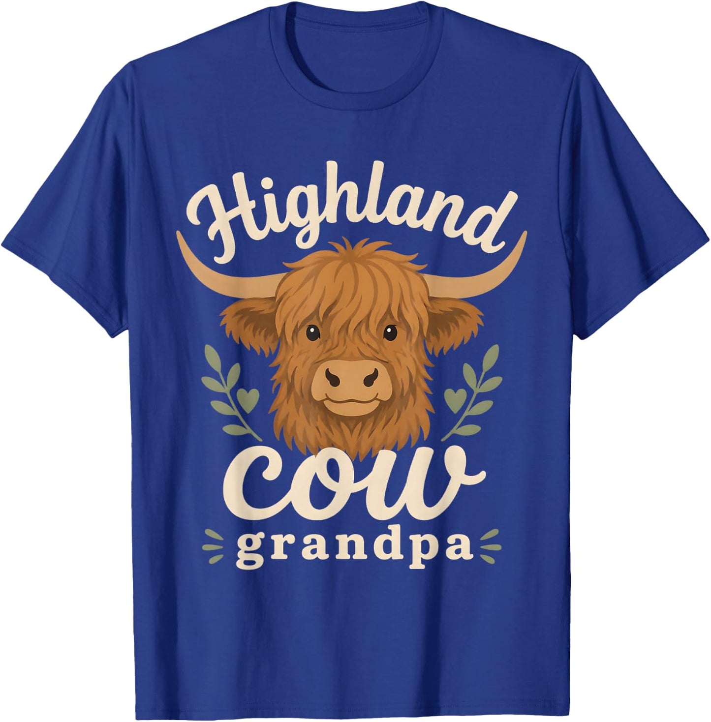 Highland Cow Grandpa Grandfather Father's Day T-Shirt - T-Shirt | Royal