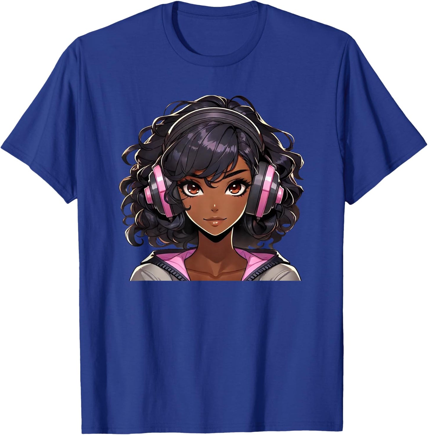 African American Teen Girl Black Anime Shirt Black Girl T-Shirt - T-Shirt | Royal