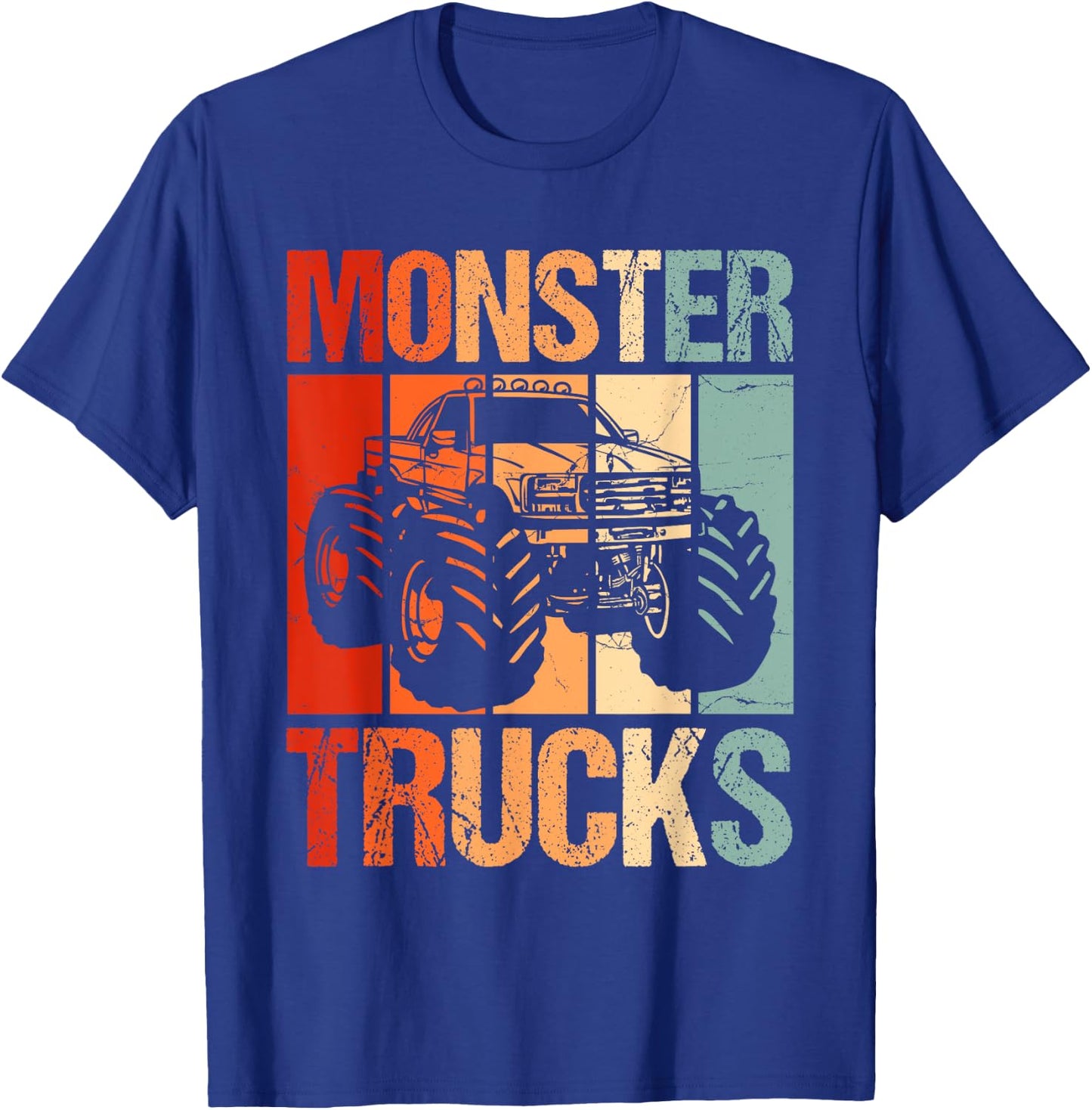Monster Trucks Vintage Retro Monster Truck T-Shirt - T-Shirt | Royal