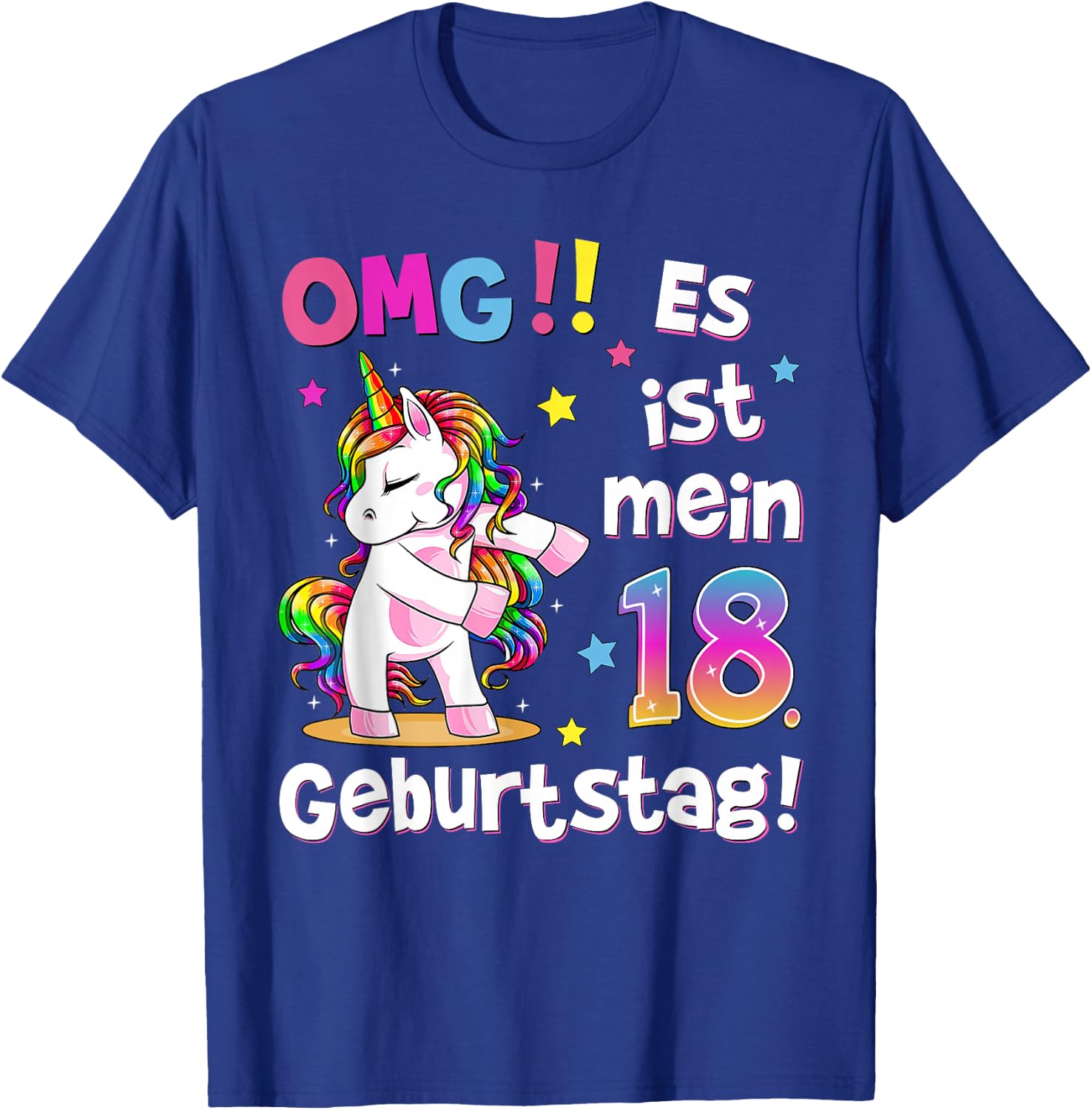 OMG It's My 18th Birthday Girls Party Outfit Unicorn , black T-Shirt - T-Shirt | Royal