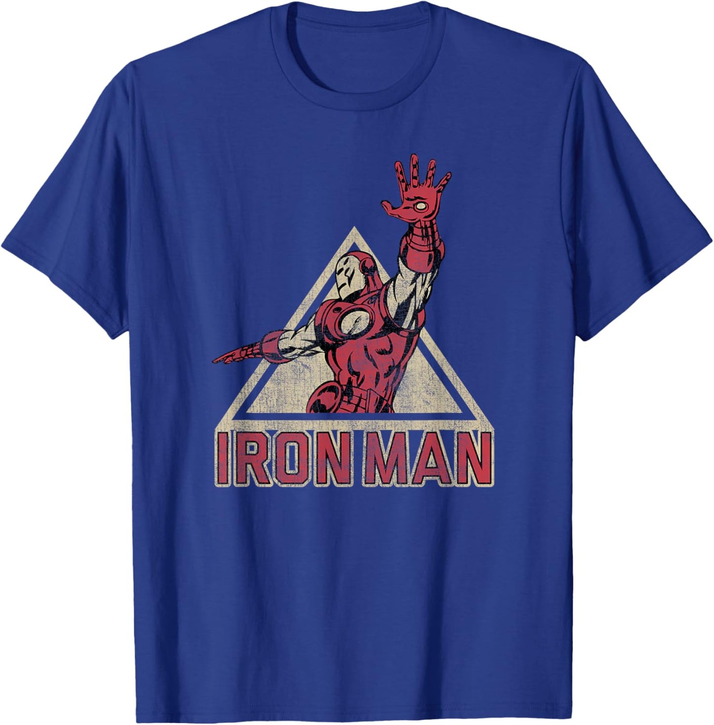 Marvel Iron Man Power Triangle Retro Vintage Graphic T-Shirt - T-Shirt | Royal