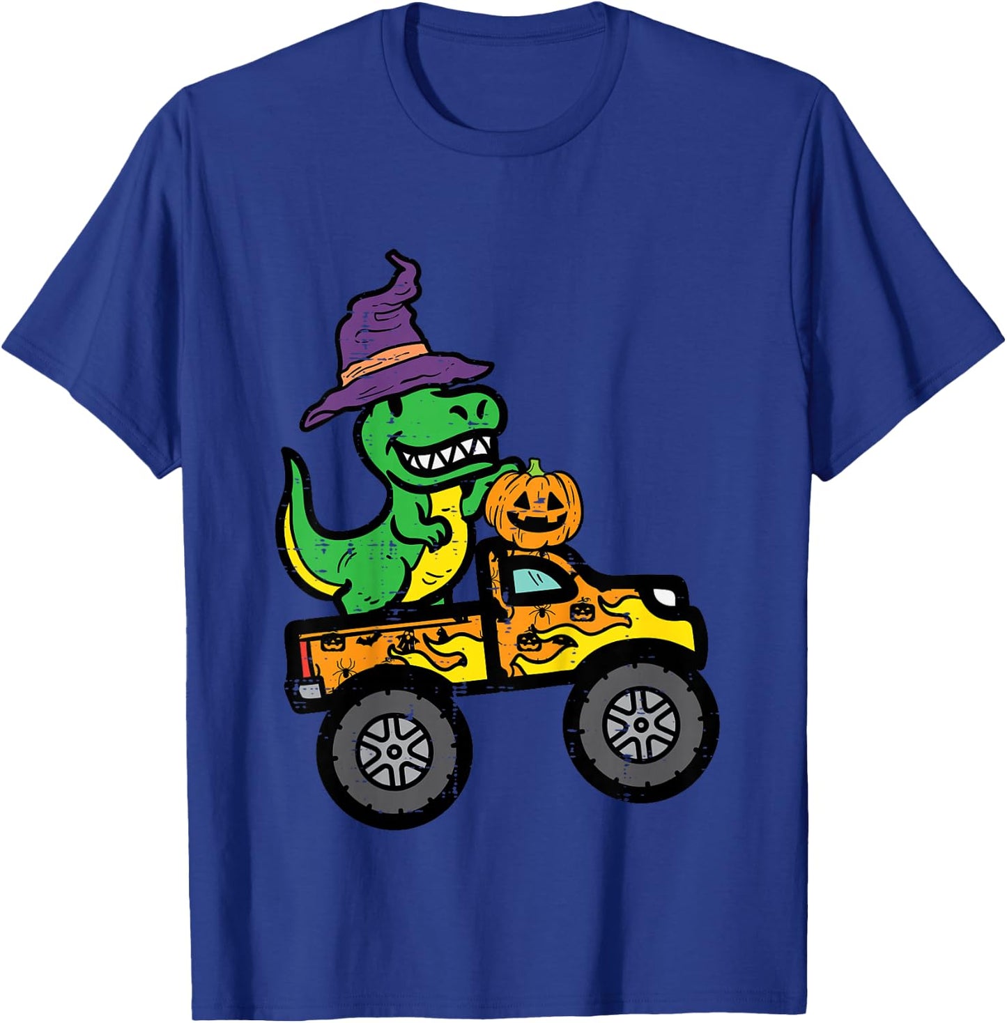 Kids Halloween Trex Monster Truck Dinosaur Costume Boys Kid Youth T-Shirt - T-Shirt | Royal