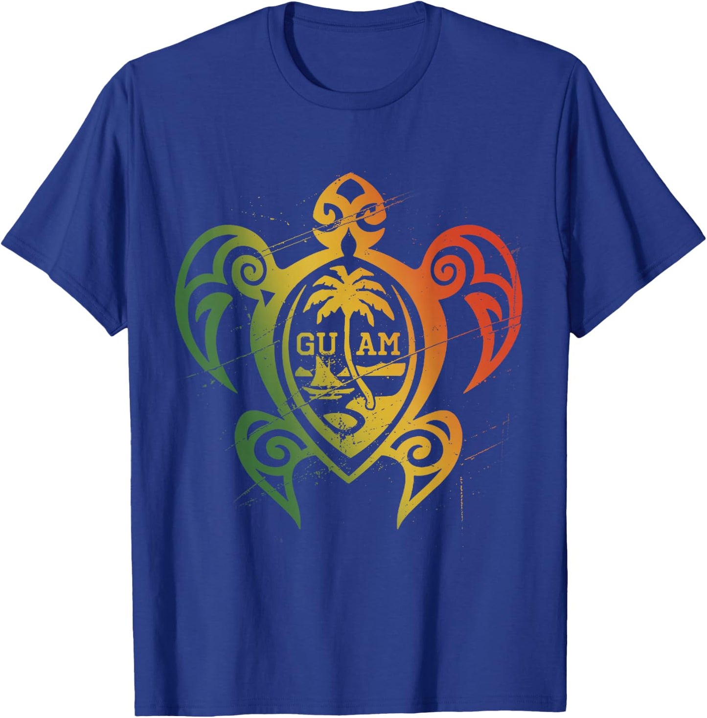 Guam Flag Islander Turtle Chamorro Guam Seal Guamanian T-Shirt - T-Shirt | Royal