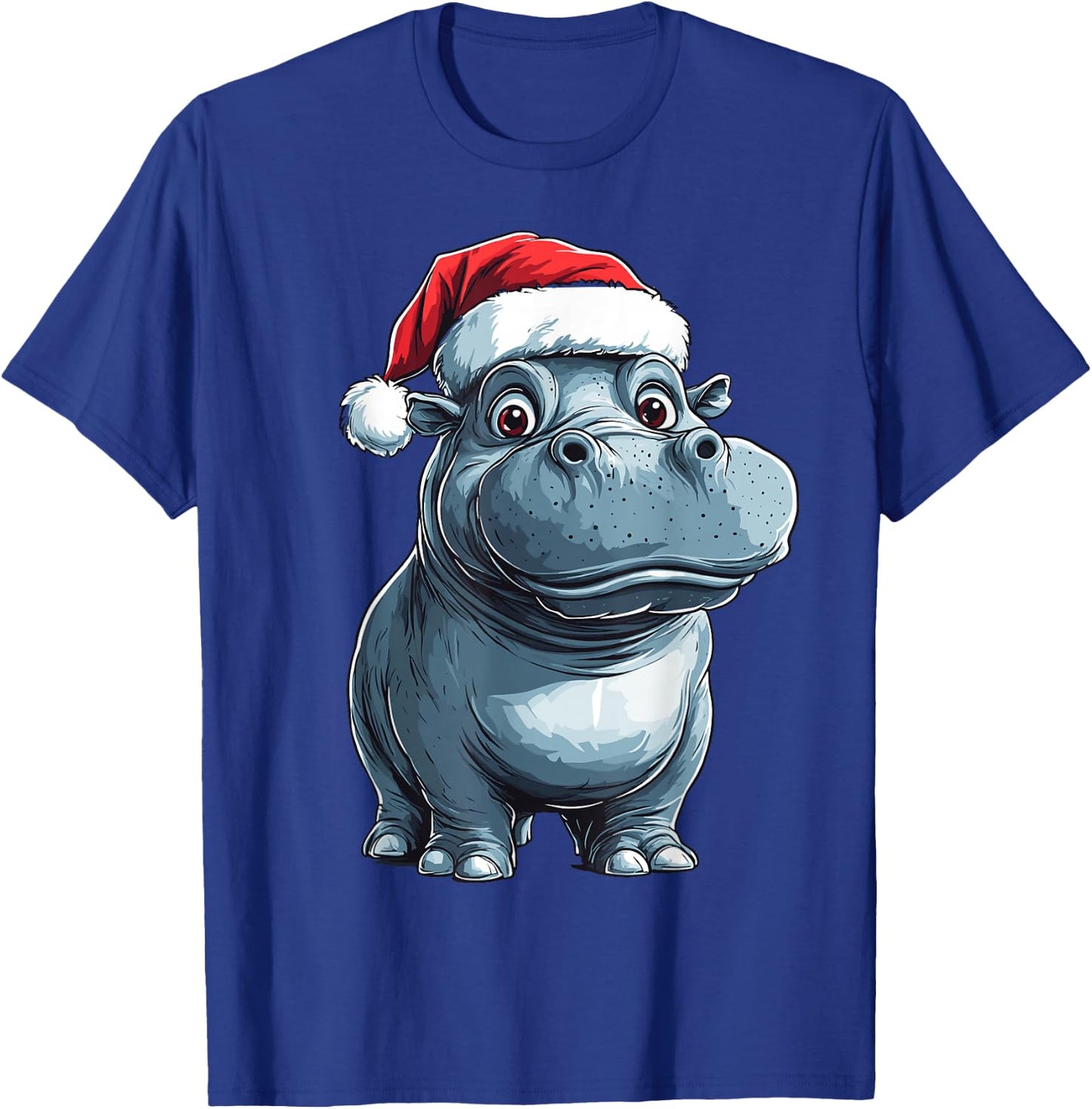 Hippopotamus Santa Hat Xmas Hippo Lovers Christmas Pajama T-Shirt - T-Shirt | Royal