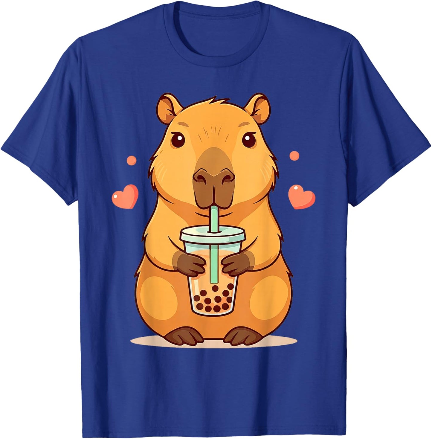 Cute Capybara Boba Tea Bubble Rodent Women Teen Girls Kids T-Shirt - T-Shirt | Royal