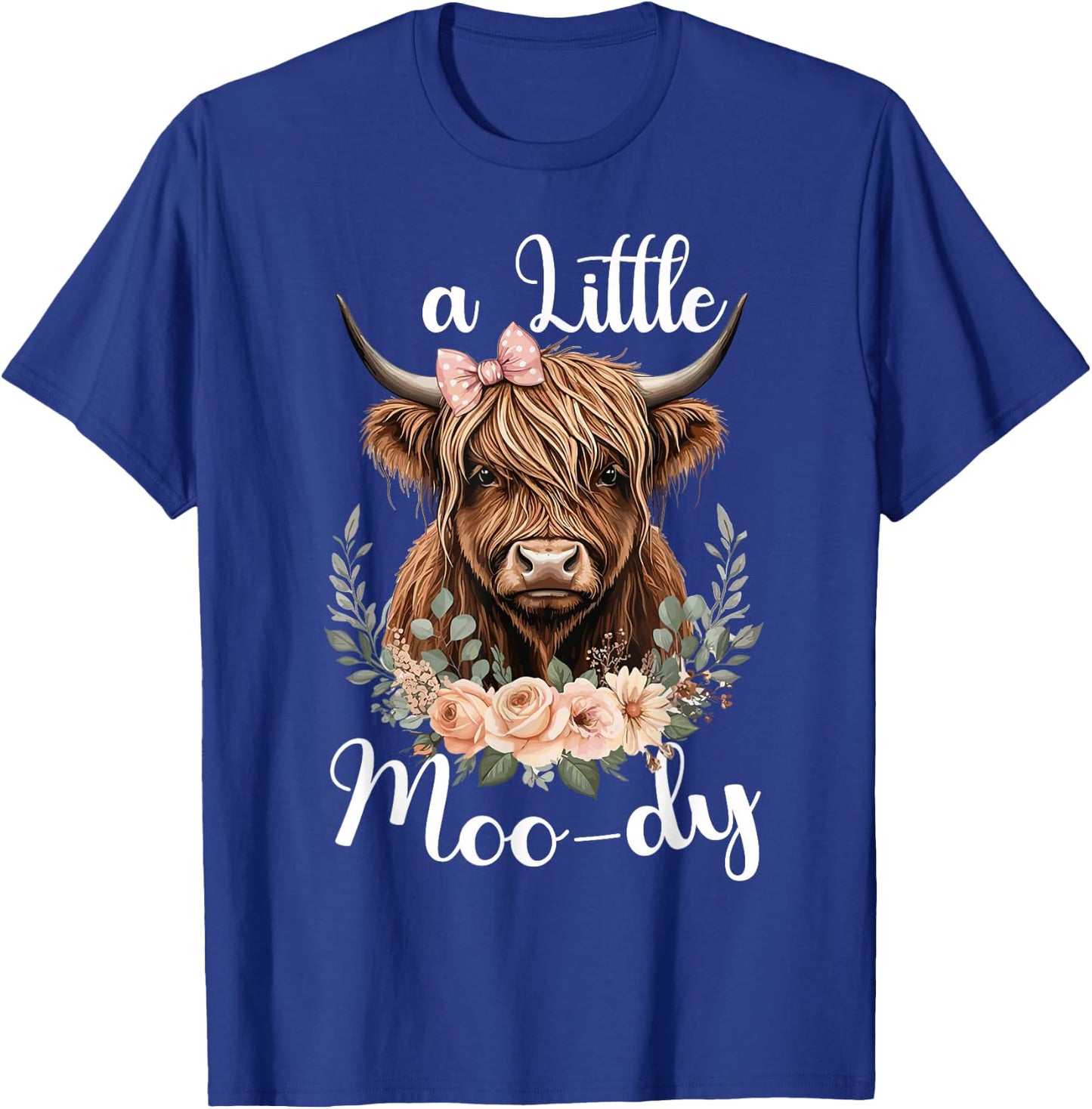 Cute Highland Cow Farm Cowgirl Scottish Cattle T-Shirt - T-Shirt | Royal