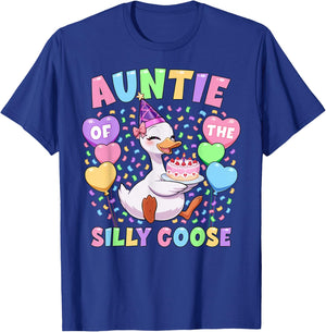 Auntie of The Silly Goose First Birthday Matching Family T-Shirt - T-Shirt | Royal