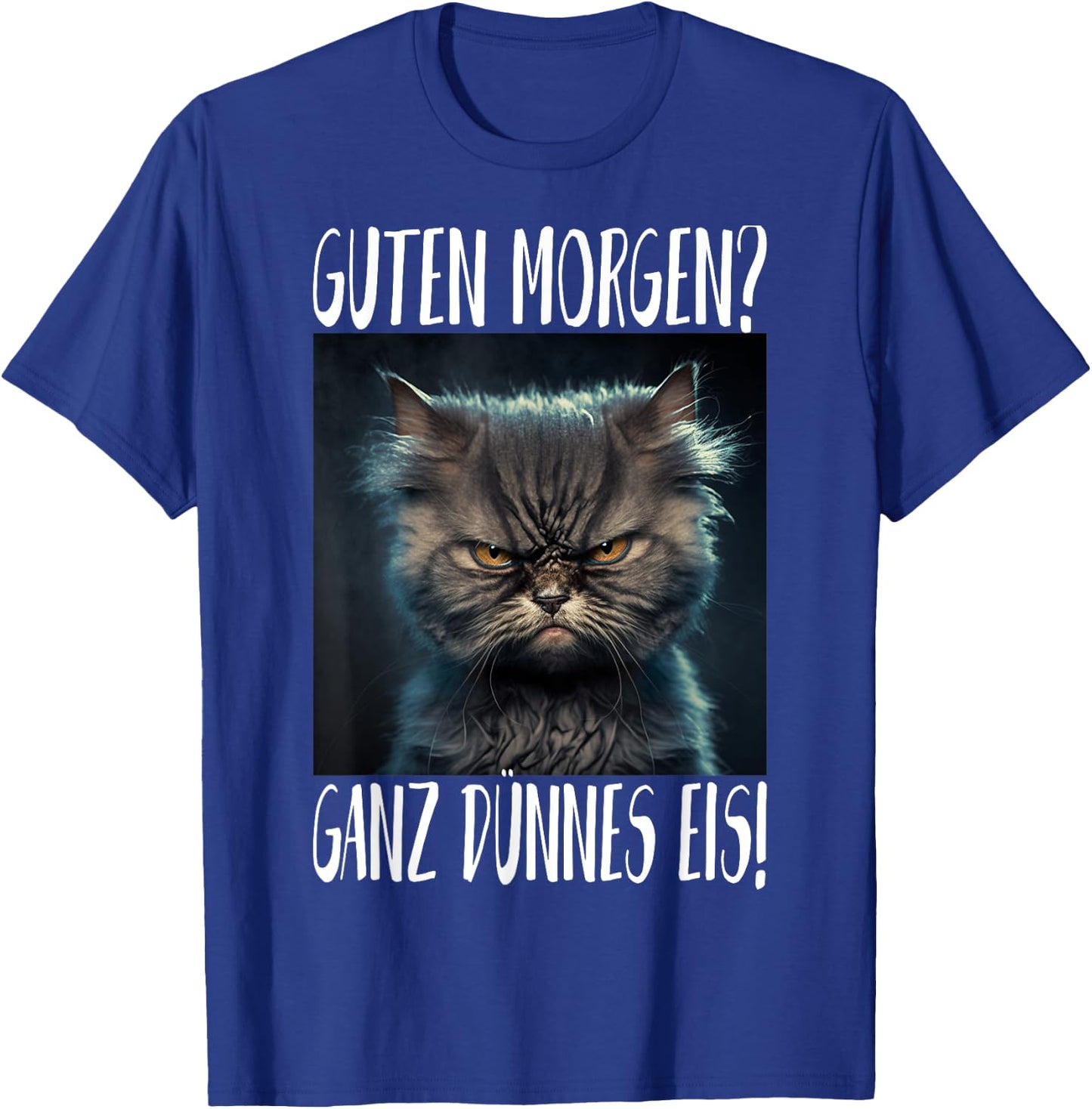 cute cat Damen -Erwachsene, -Kinder Cartoon- Schwarz Kurzarm Small EU 41.5 Mandarin-Kragen Klassisch Pull-On 100% Baumwolle leichtgewichtig Klassische Passform Imported T-Shirt - T-Shirt | Royal