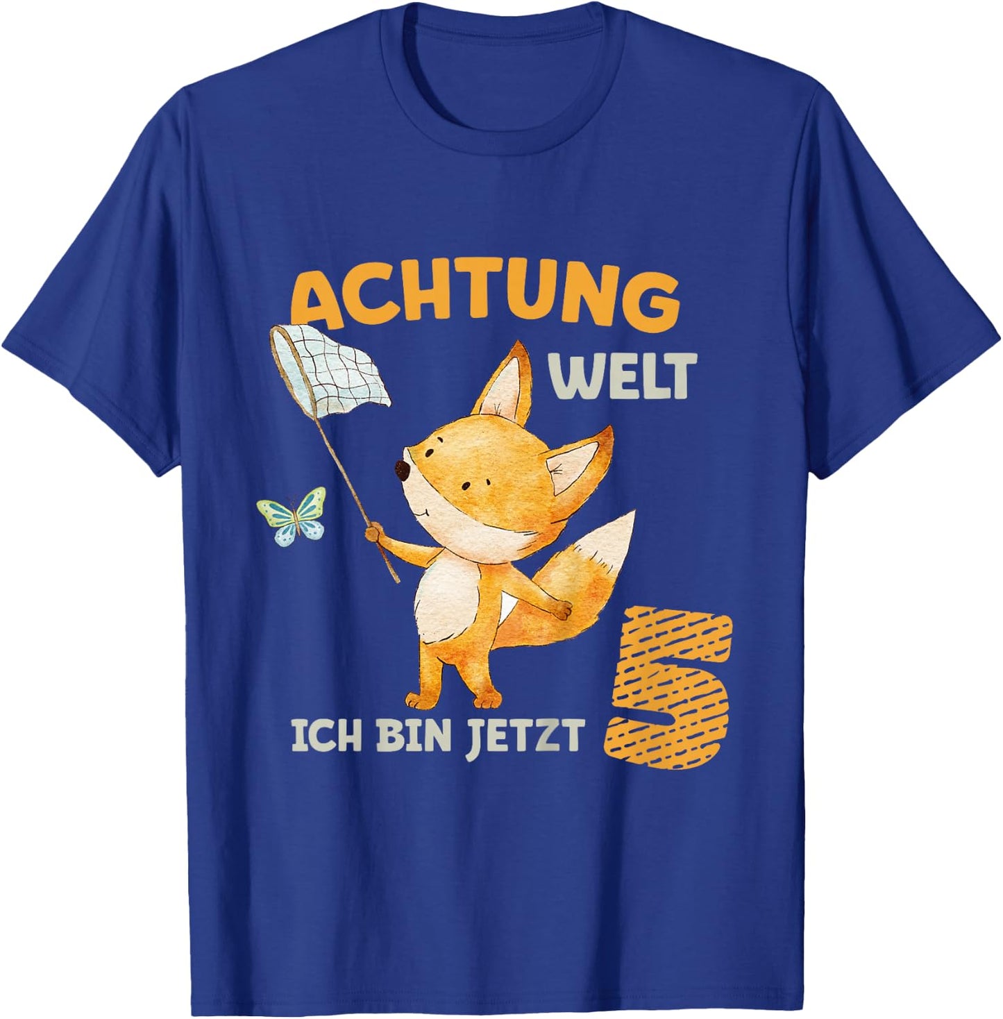 Geburtstagsshirt 5 Jahre Junge Mädchen Fuchs Ich bin Fünf T-Shirt - T-Shirt | Royal