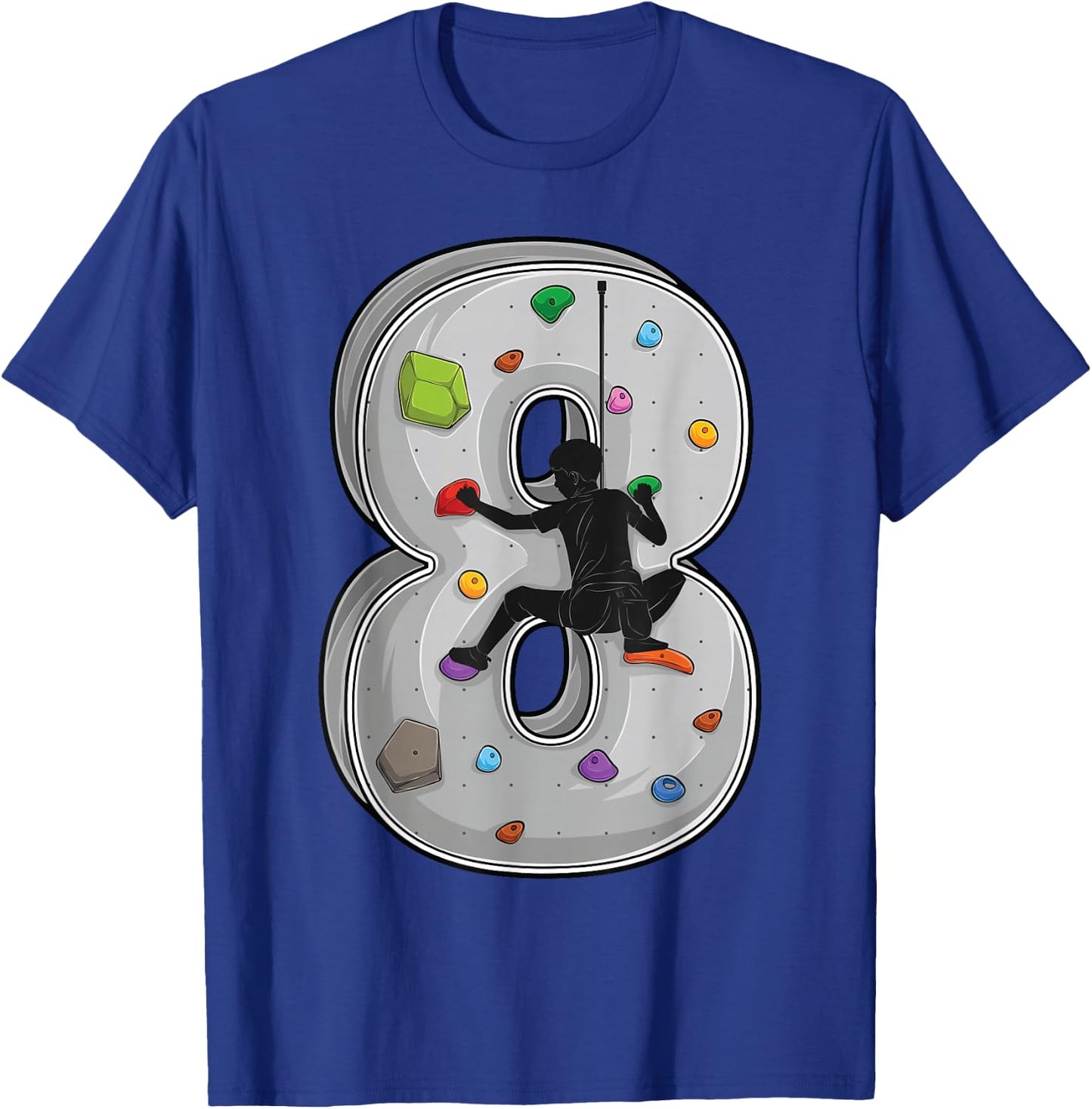 8 Years Old Climbing 8th Birthday Adventure Climbing , black, s T-Shirt - T-Shirt | Royal