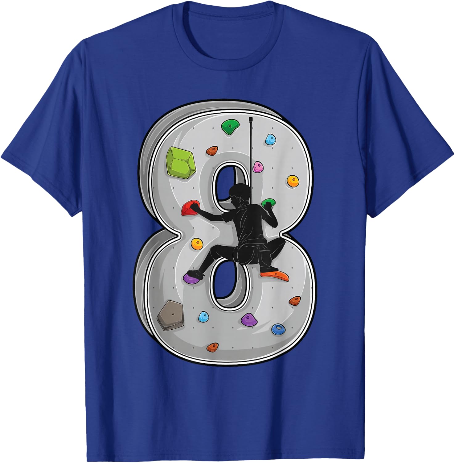 8 Years Old Climbing 8th Birthday Adventure Climbing , black, s T-Shirt - T-Shirt | Royal