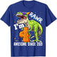 4th Birthday T Rex Dinosaur Party Boys Rawr I'm 4 T-Shirt - T-Shirt | Royal