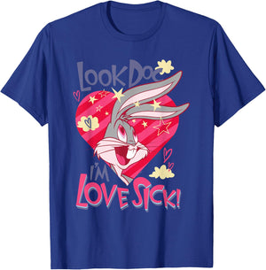 Looney Tunes Valentine's Day Bugs Bunny Love Sick T-Shirt - T-Shirt | Royal