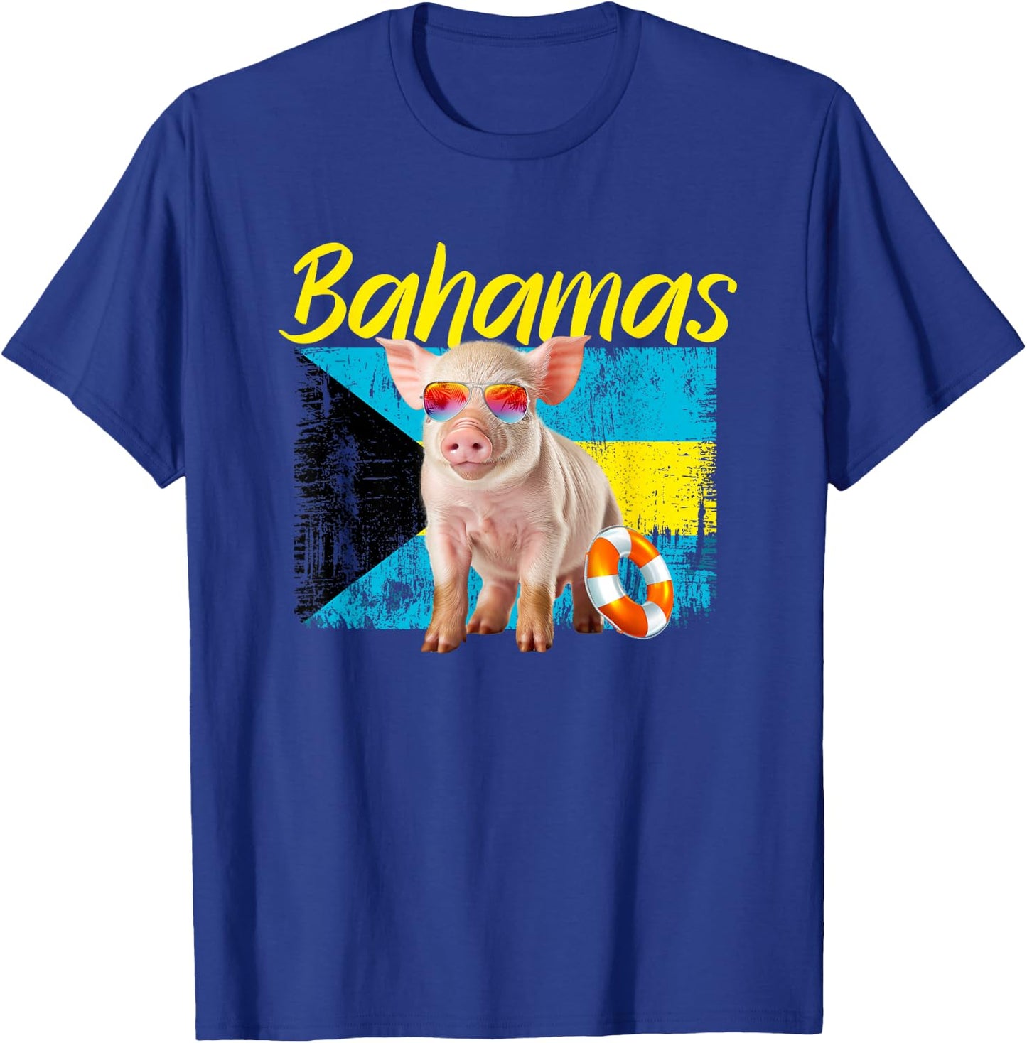 Bahamas Swimming Pig Summer Vacation Beach Souvenir Women Girls Kids T-Shirt - T-Shirt | Royal