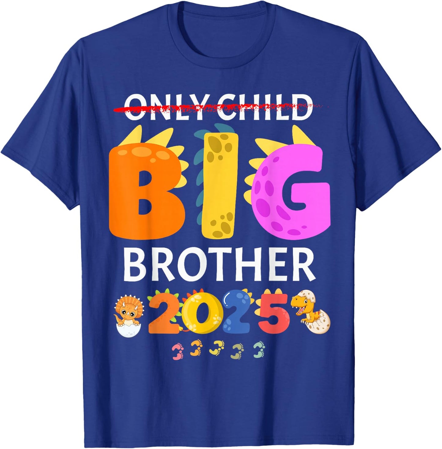 Promoted to Big Brother Dinosaur Theme 2025 Kids Shirt T-Shirt - T-Shirt | Royal