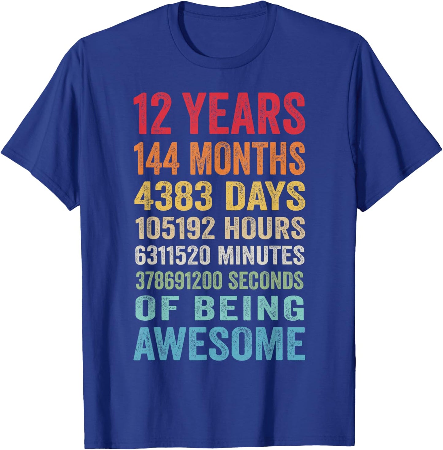 Birthday 12 Gifts Shirt 12 Years Boys T-Shirt - T-Shirt | Royal