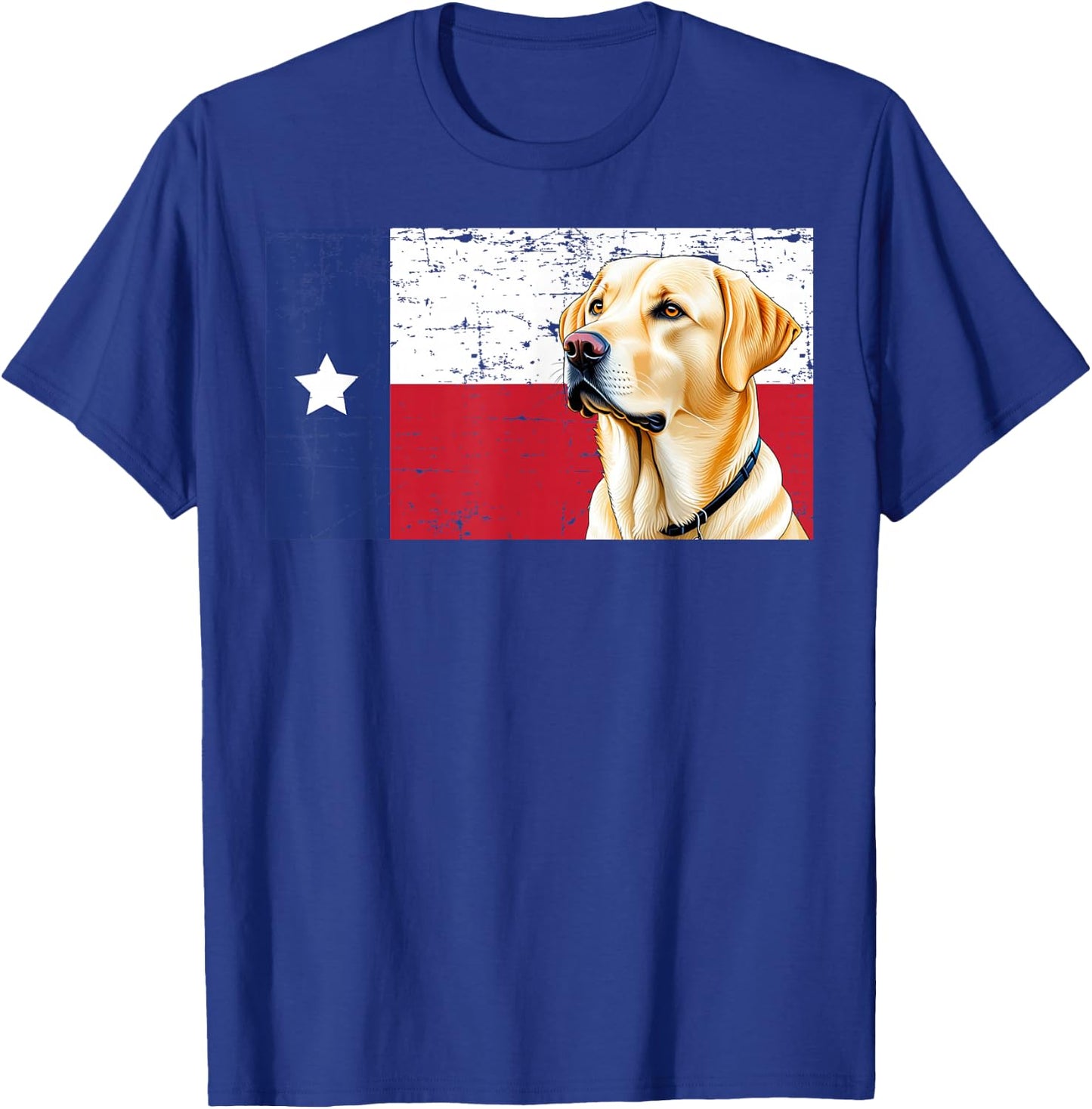 Yellow Labrador Texas Flag Dog T-Shirt - T-Shirt | Royal