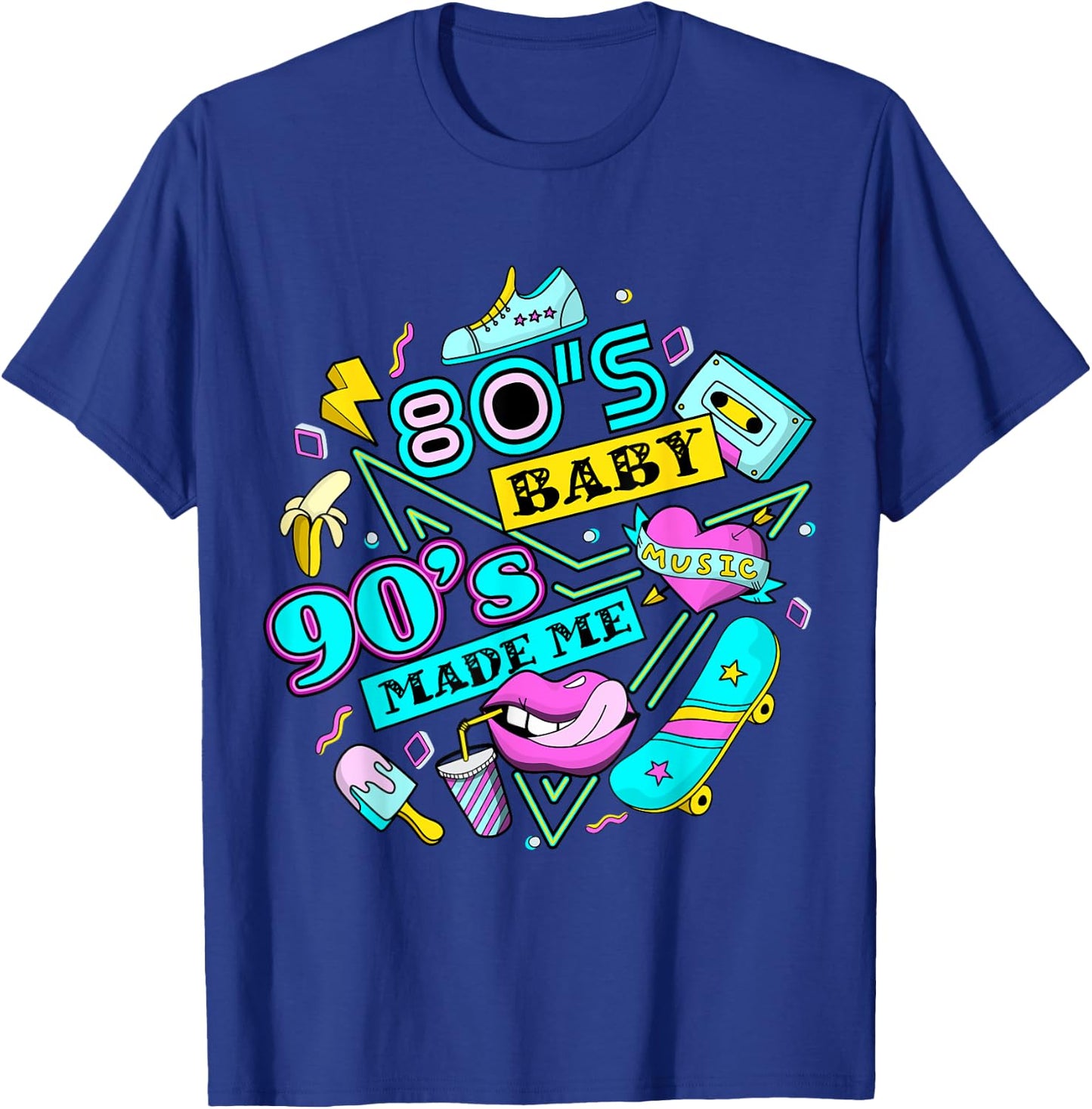 Retro 1980s 80's Baby 1990s 90's Made Me Vaporwave Nostalgia T-Shirt - T-Shirt | Royal