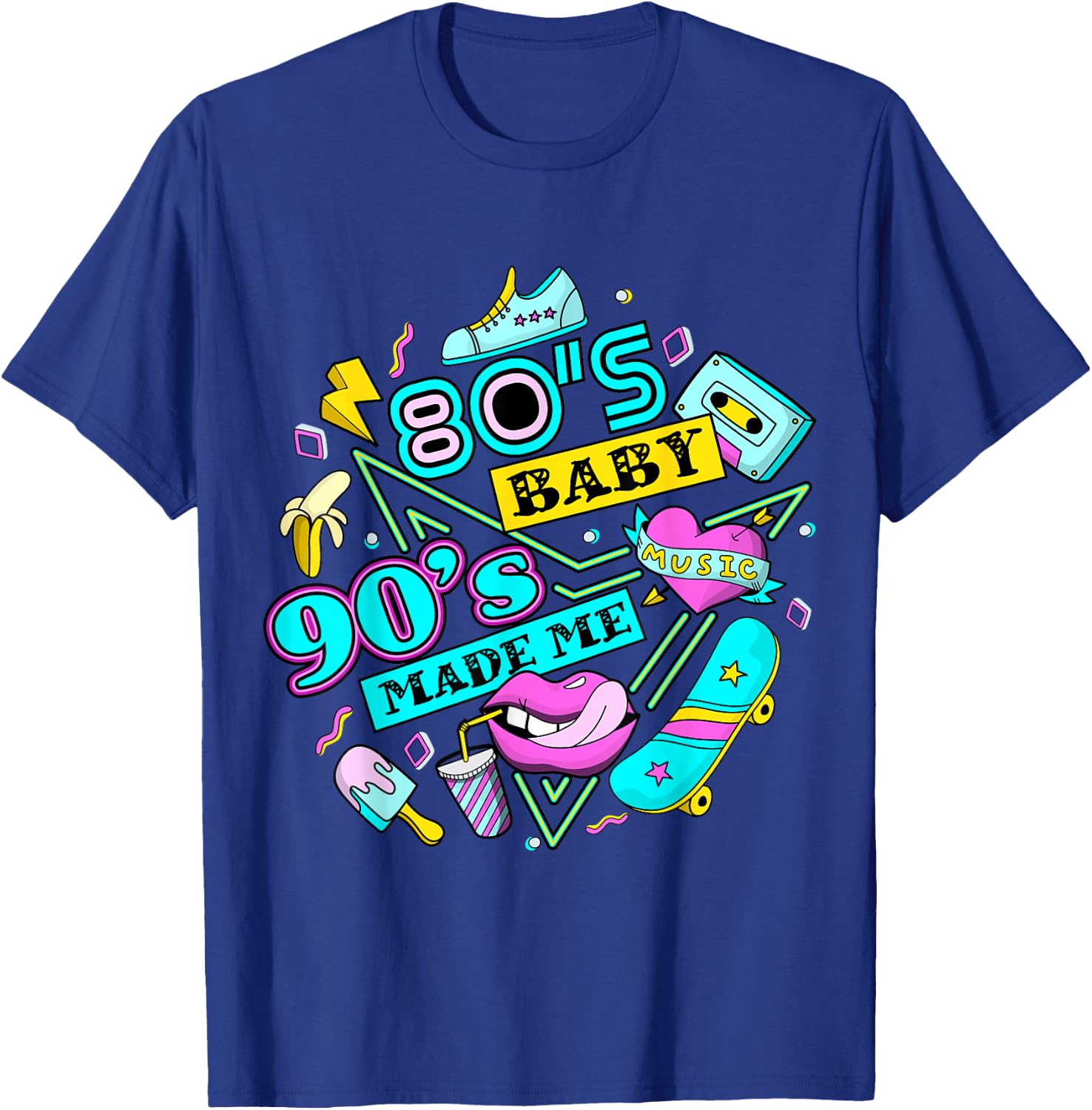 Retro 1980s 80's Baby 1990s 90's Made Me Vaporwave Nostalgia T-Shirt - T-Shirt | Royal
