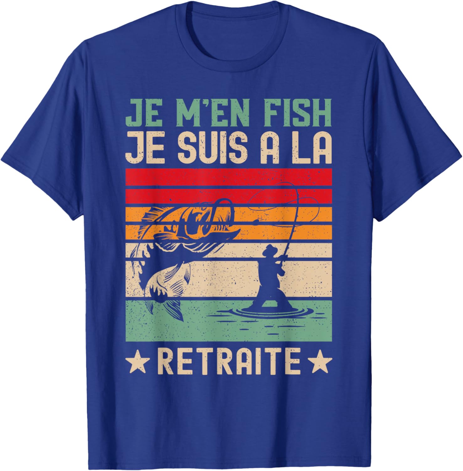 Je M'en Fish Retraite Fisherman – Funny Retired , Black, S T-Shirt - T-Shirt | Royal