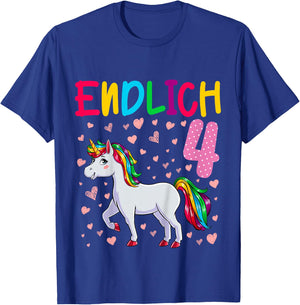 Geburtstag 4 Jahre Mädchen Einhorn Endlich 4 T-Shirt - T-Shirt | Royal