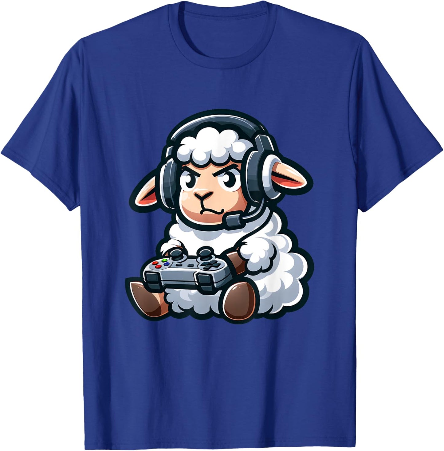 Funny Sheep Gamer Video Games Boys Girls Kids T-Shirt - T-Shirt | Royal
