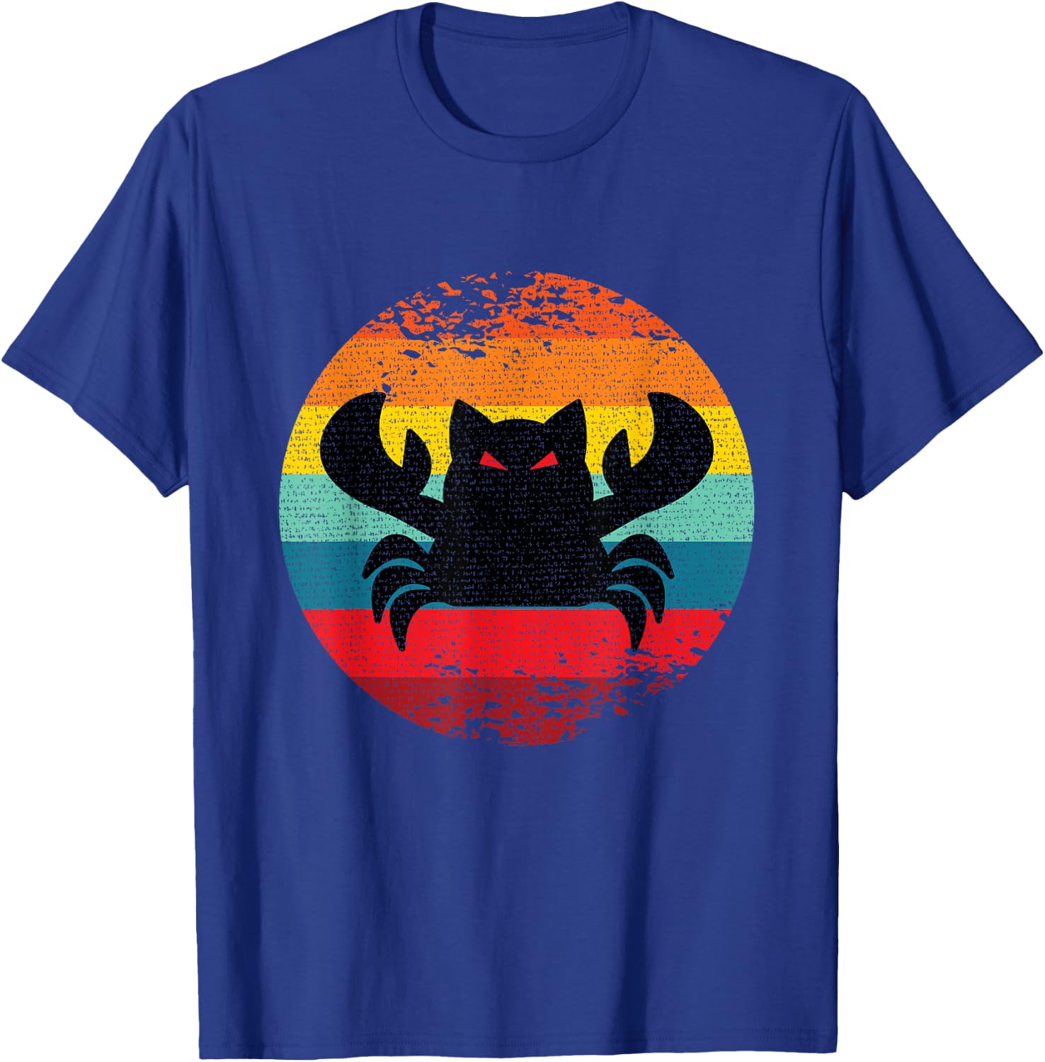 Fear the Crabcat - Funny Crab Cat Cryptid Vintage Logo - -Adults - Black - Small - Short Sleeve - Classic Fit - Cotton Blend T-Shirt - T-Shirt | Royal