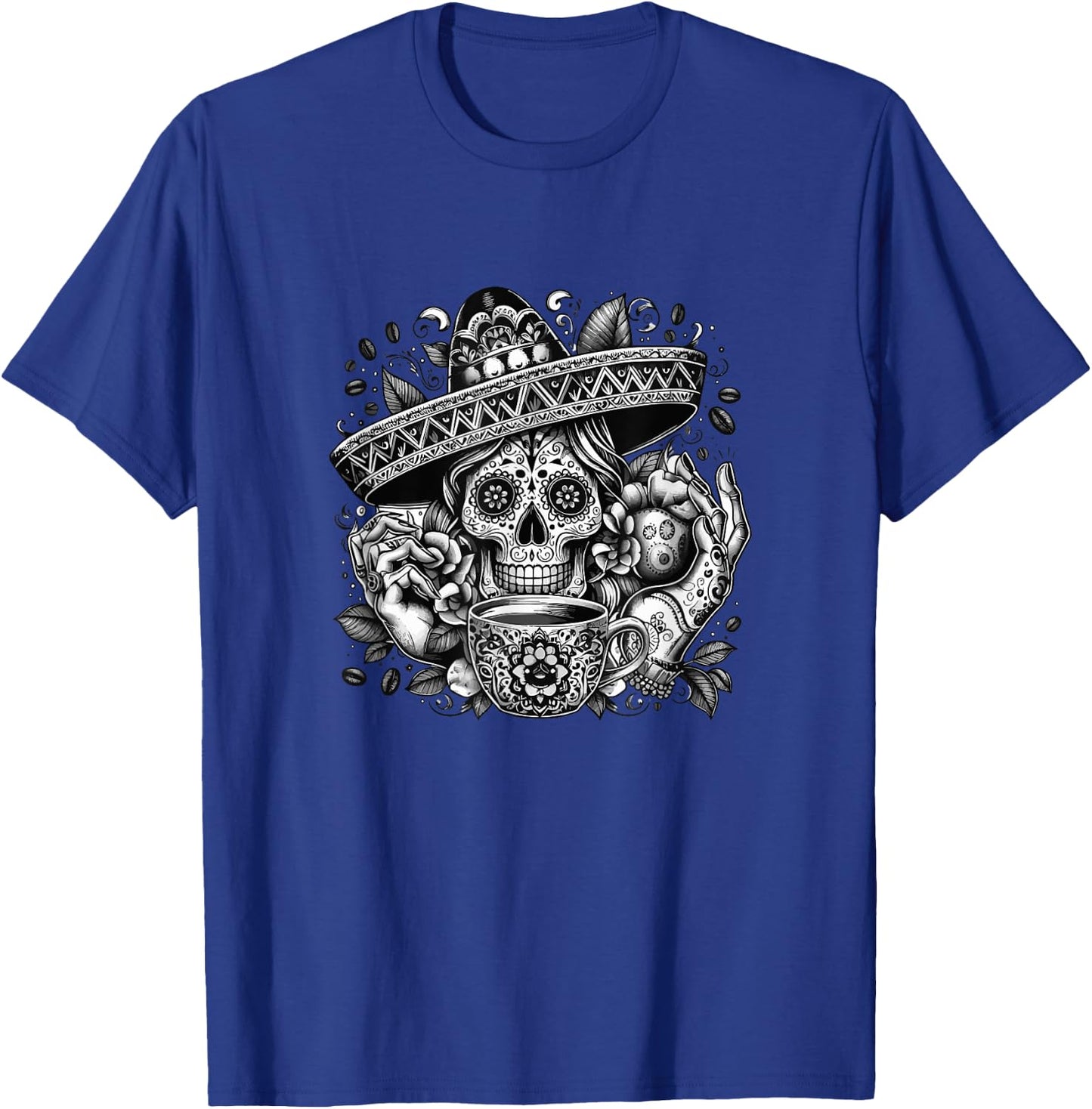 Vintage Skeleton Tequila Mexico Dia De Los Muertos Mexican T-Shirt - T-Shirt | Royal