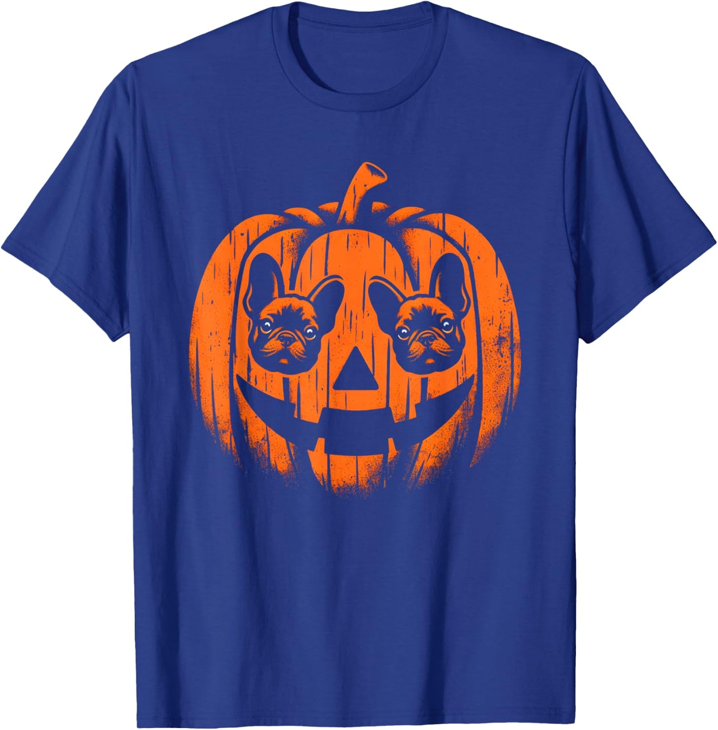 Dog Halloween French Bulldog Jack O Lantern Pumpkin Women Kids T-Shirt - T-Shirt | Royal