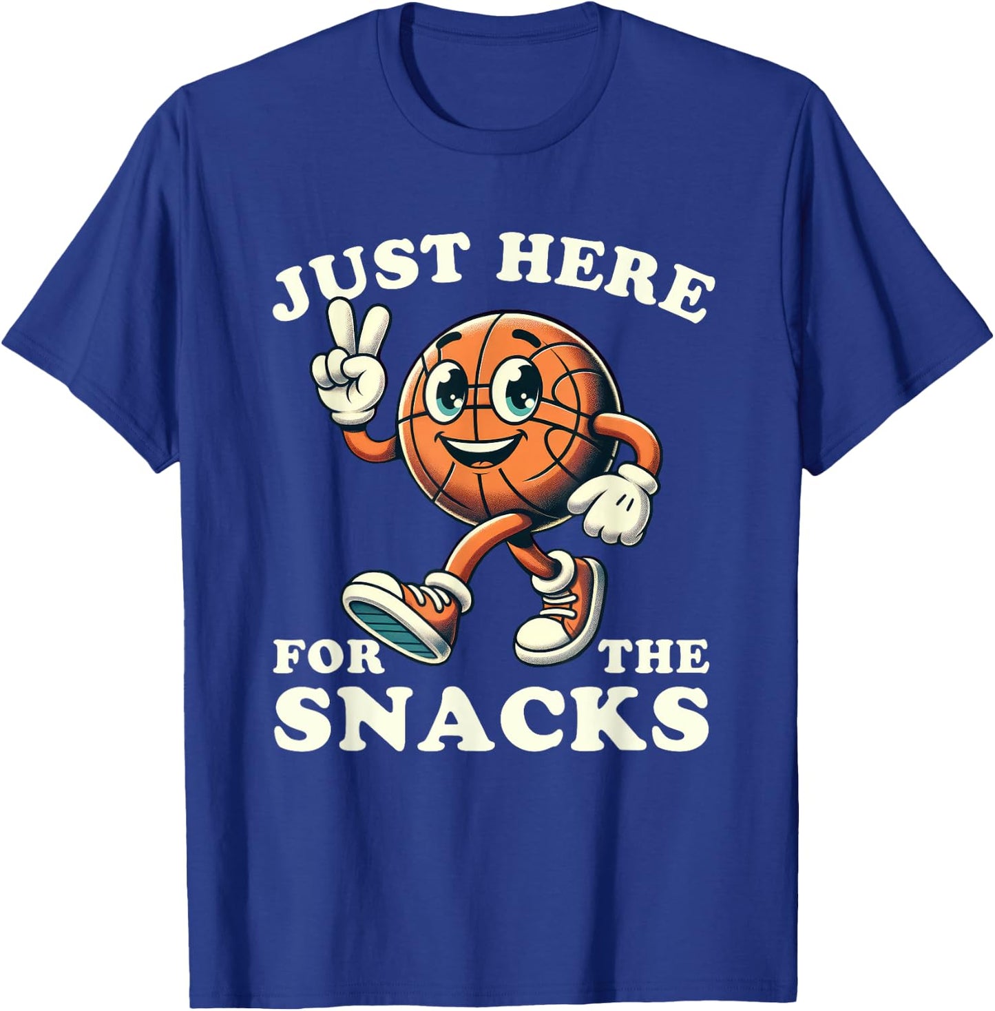 Basketball Just Here for the Snacks Funny Men Women Kids T-Shirt - T-Shirt | Royal