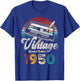 Vintage 1950 Birthday 75 Years Cassette Pencil T-Shirt - T-Shirt | Royal