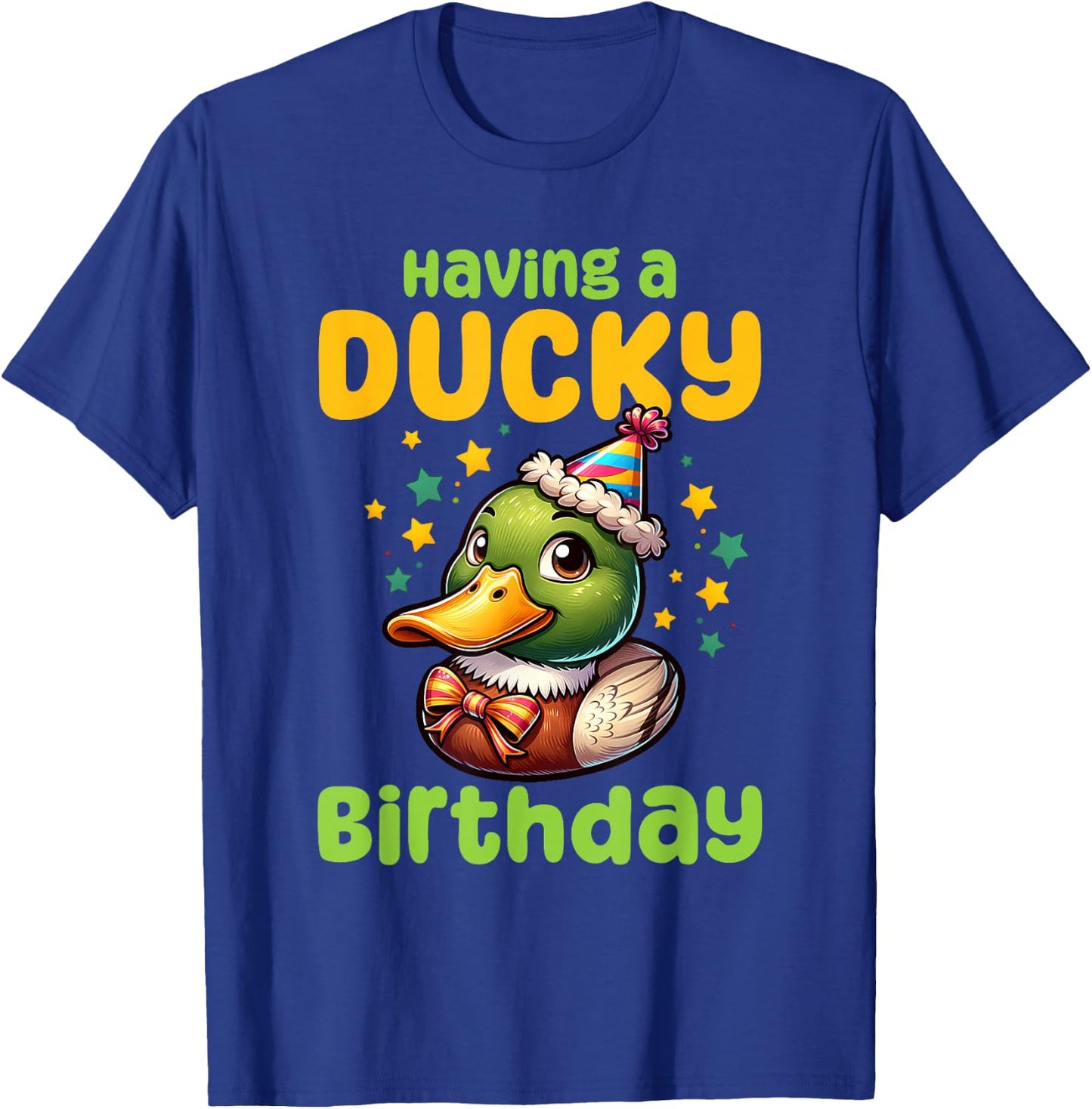 Mallard Duck Birthday Cute Ducky Lover Men Women Kids T-Shirt - T-Shirt | Royal