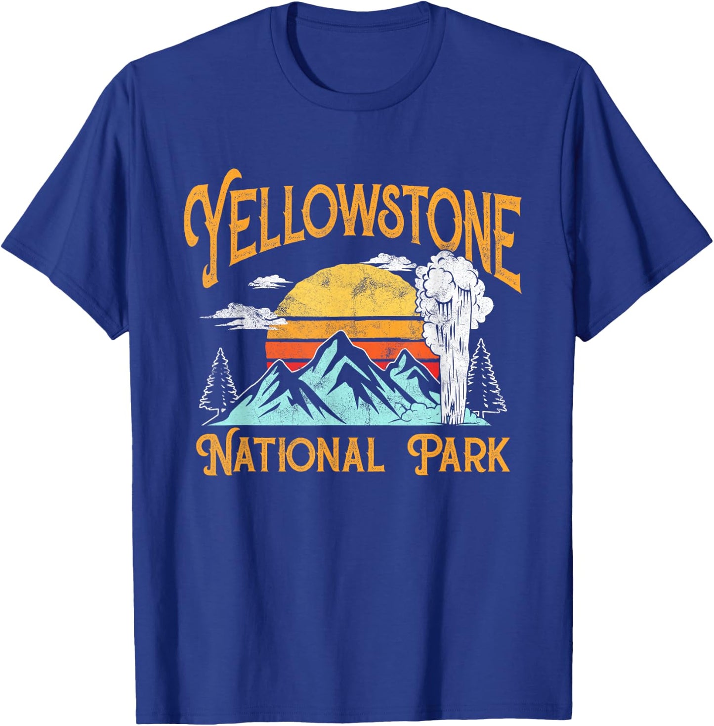 Vintage Yellowstone National Park Retro 80's Graphic T-Shirt - T-Shirt | Royal