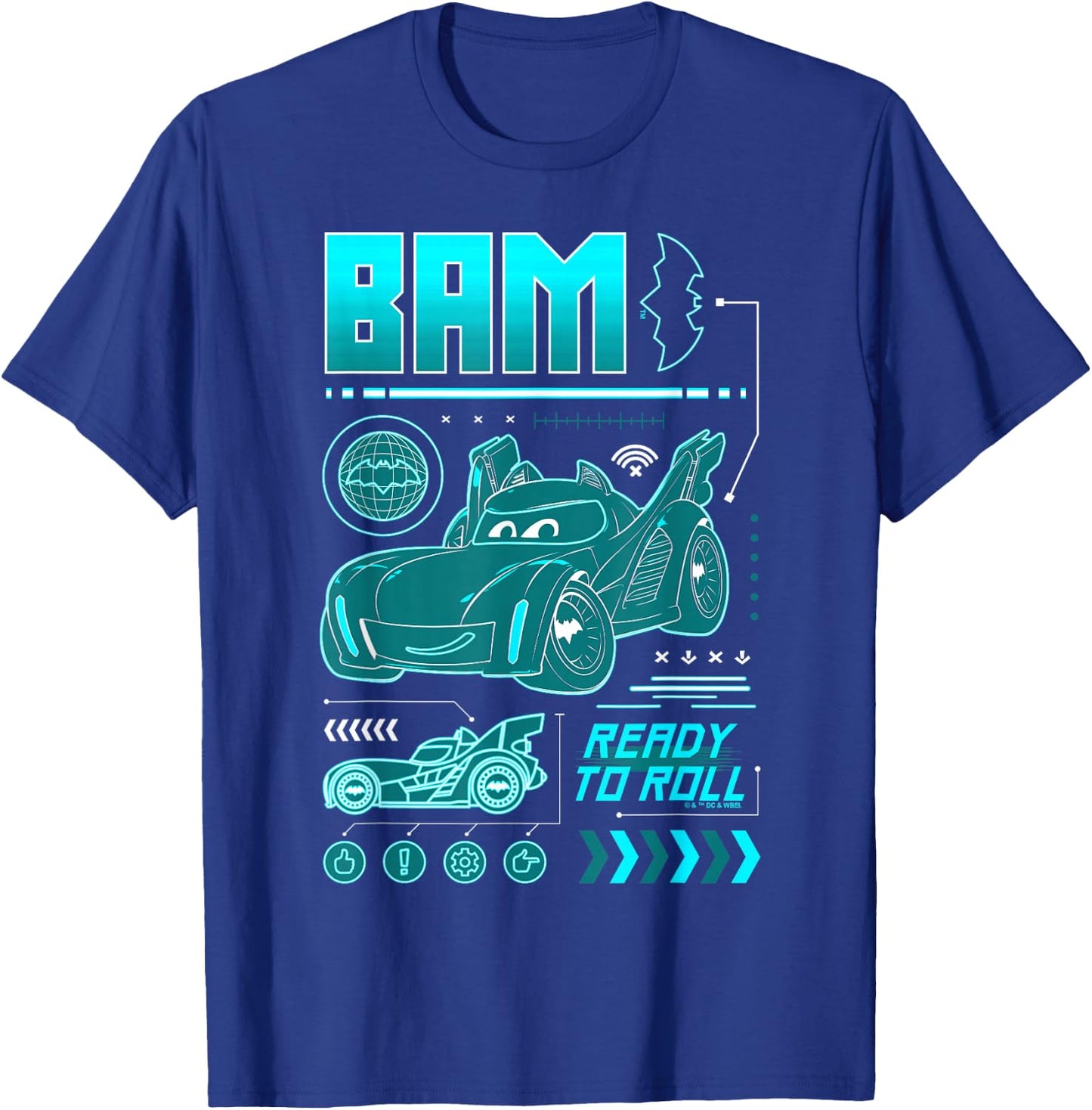 Batman Batwheels BAM Schematic T-Shirt - T-Shirt | Royal
