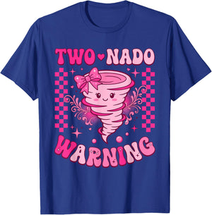 Two Nado 2nd Birthday Tornado 2 Year Old 2nd Bday Girl T-Shirt - T-Shirt | Royal